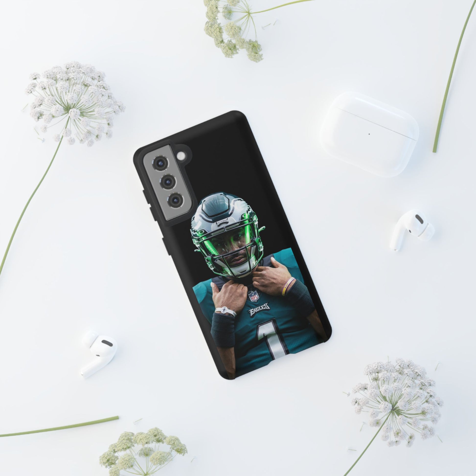 Eagles Football Jalen Hurts Tough Cases for iPhones, Samsung, and Pixel
