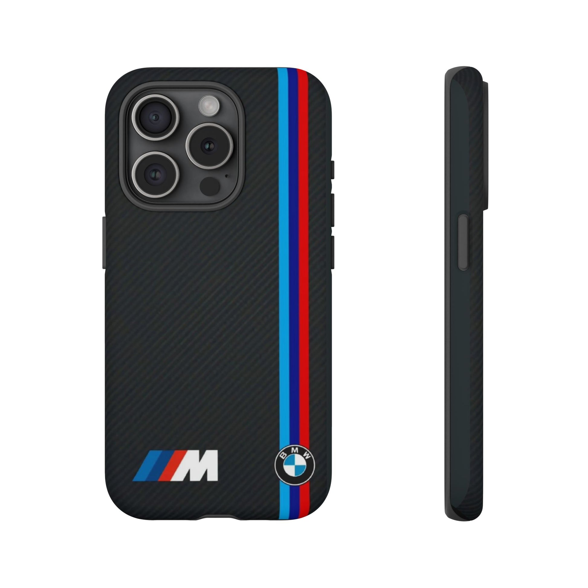 BMW M Stripes Carbon Fiber Design Tough Cases for iPhones, Samsung, and Pixel