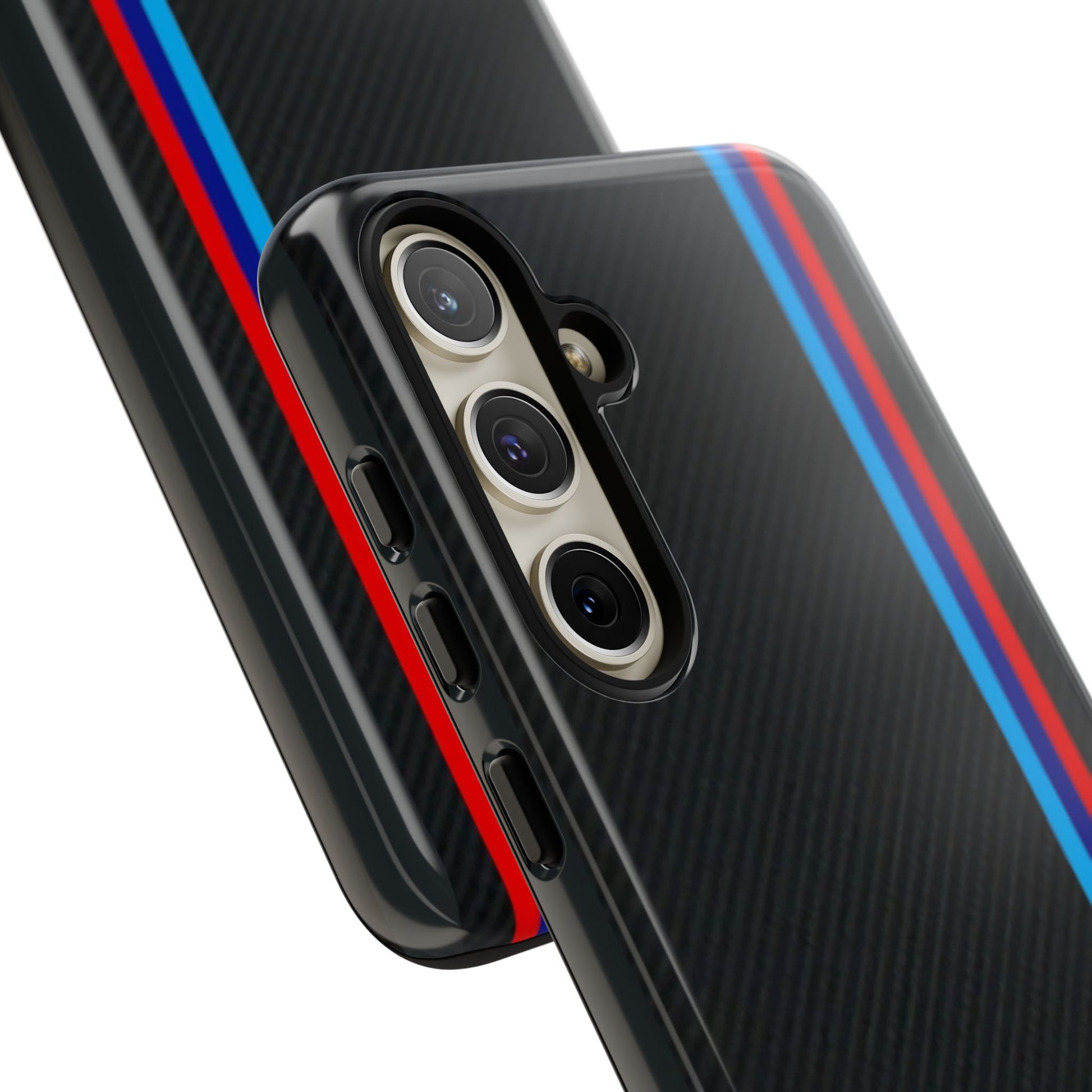 BMW M Stripes Carbon Fiber Design Tough Cases for iPhones, Samsung, and Pixel