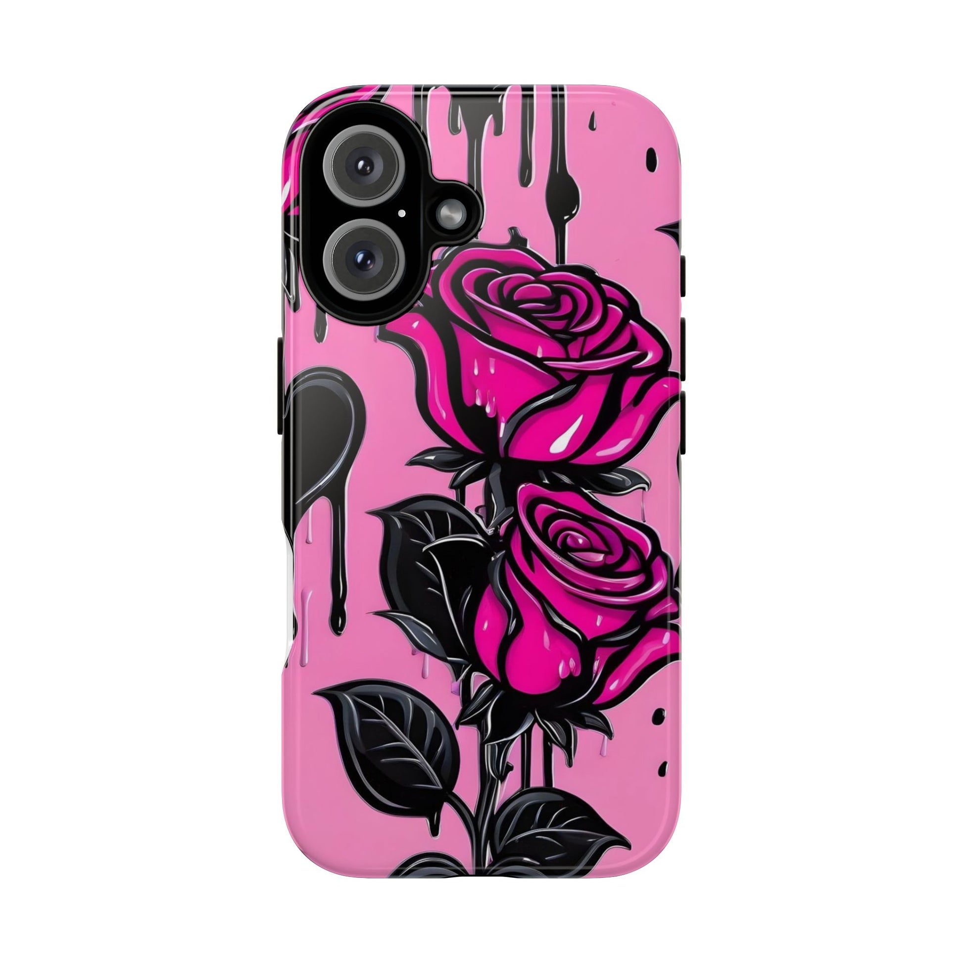 Pink Rose Tough Girly Cases for iPhones, Samsung, and Pixel