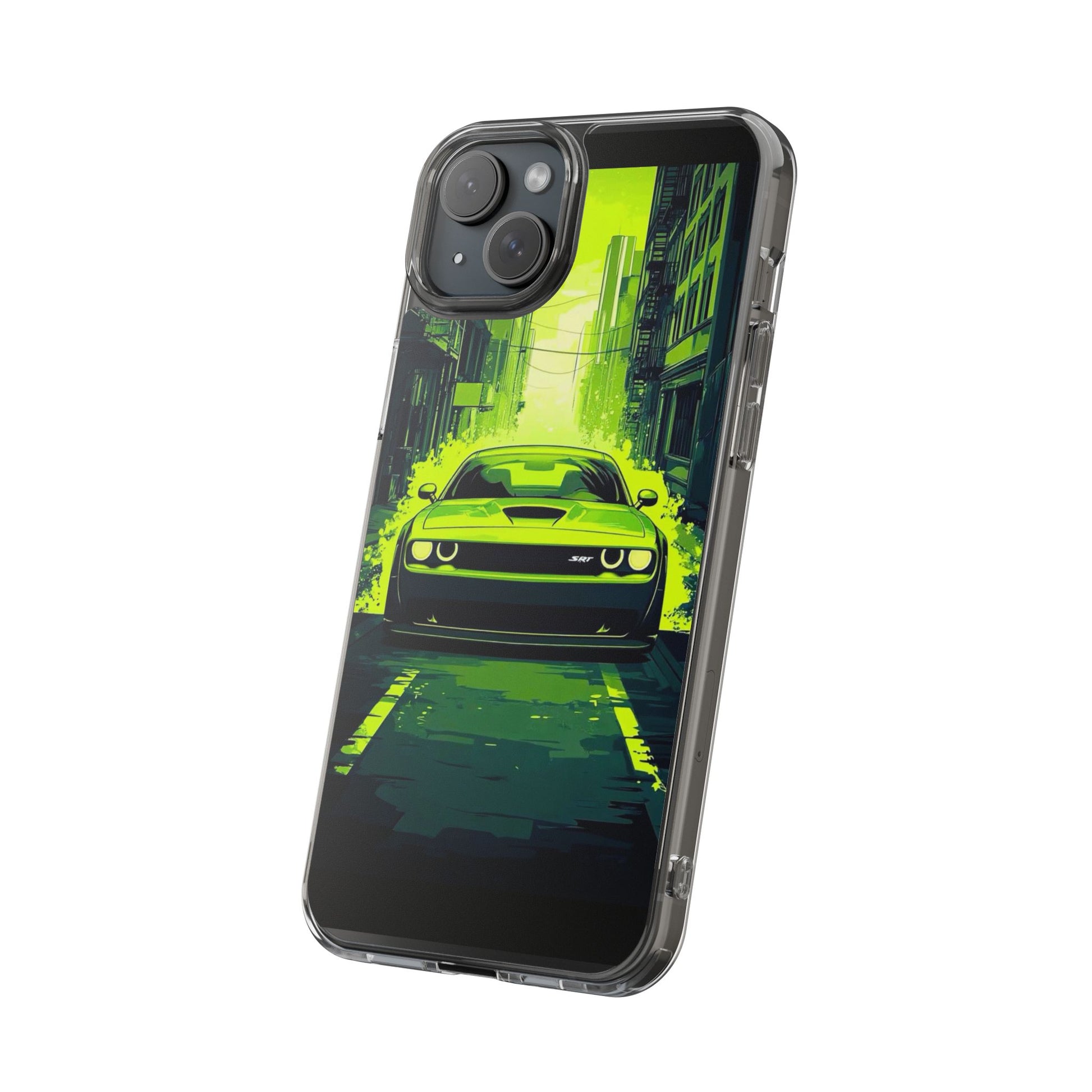 Neon Dodge Challenger Hellcat Phone case for Select Iphones and Samsung phones