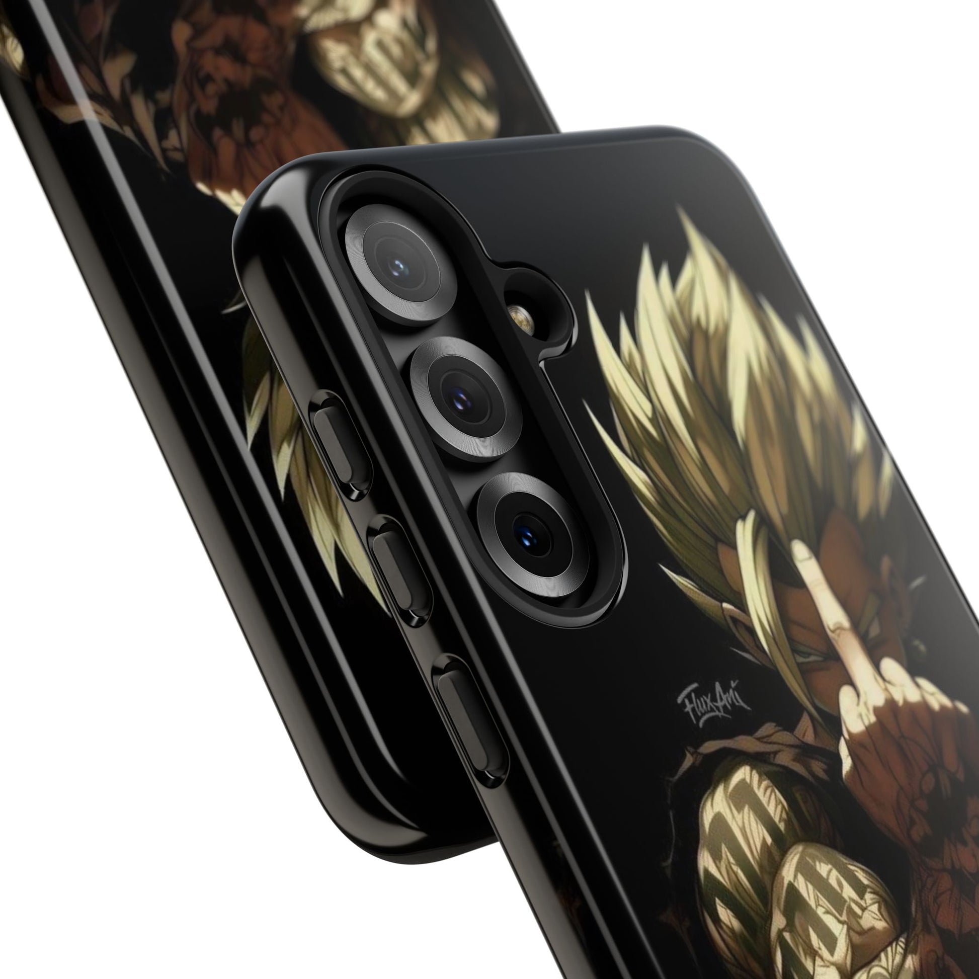 Middle Finger SS Goku Dragon Ball Z Tough Cases for iPhones, Samsung, and Pixel