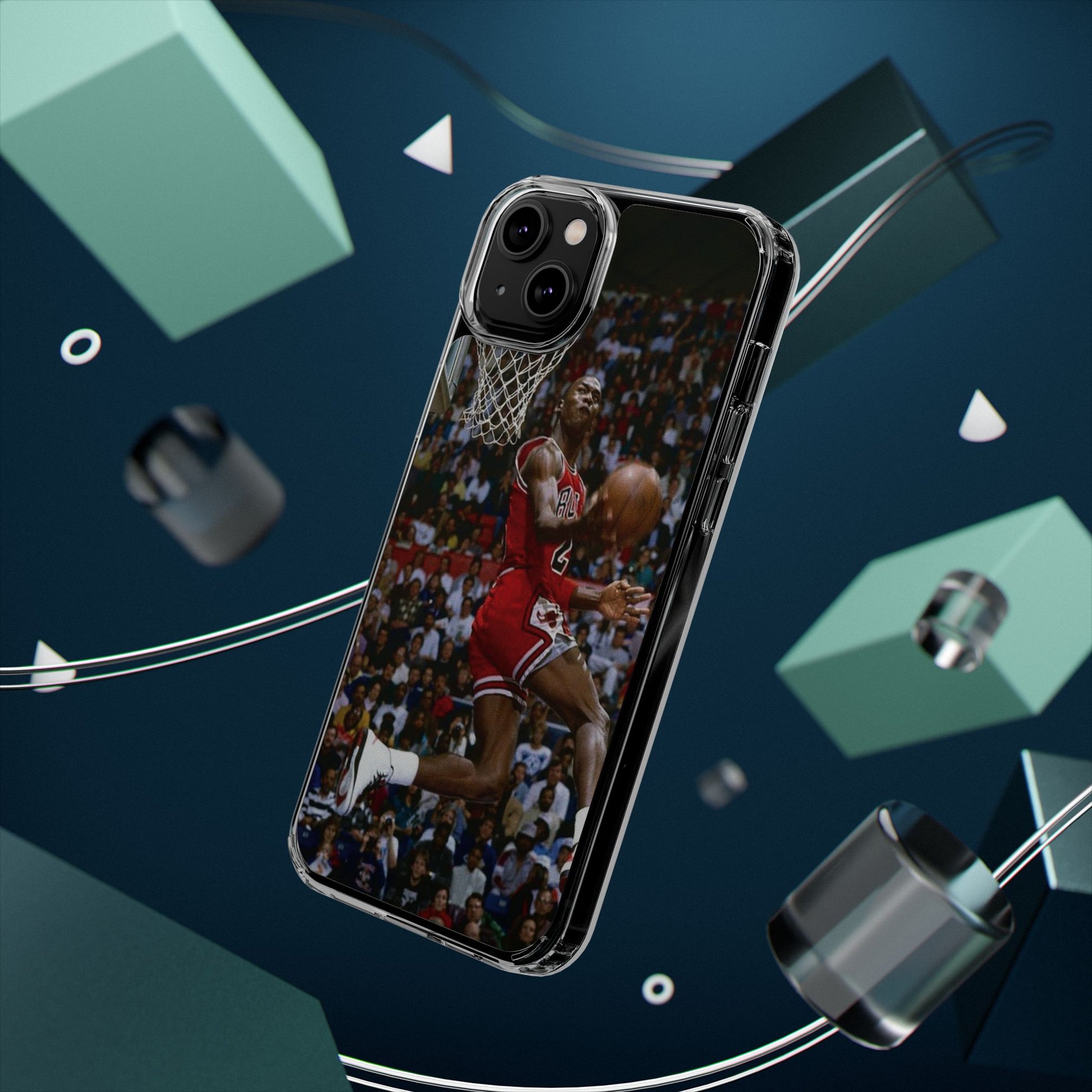 Vintage Jordan Dunk themed Basketball Inspired design Clear Phone Cases