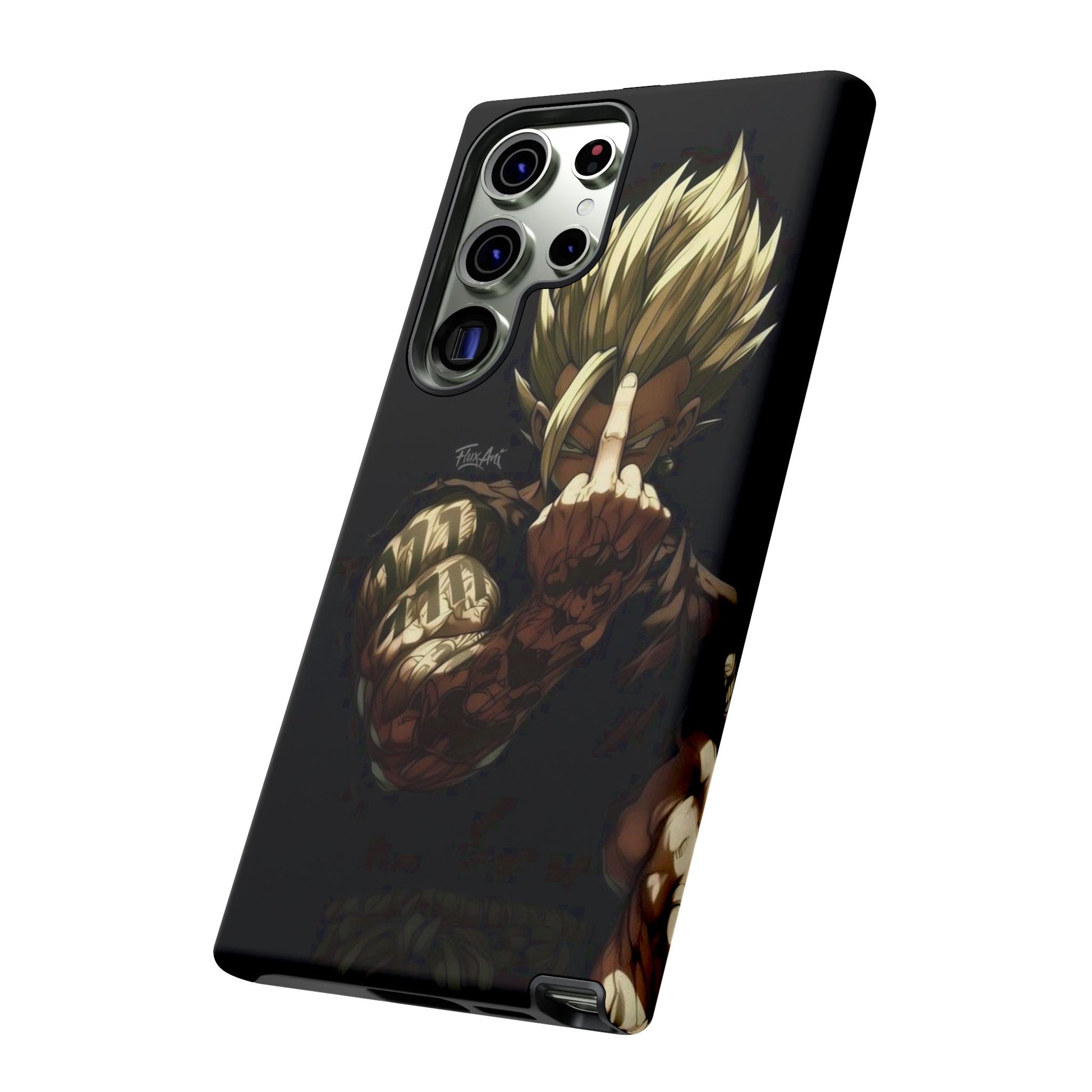 Middle Finger SS Goku Dragon Ball Z Tough Cases for iPhones, Samsung, and Pixel