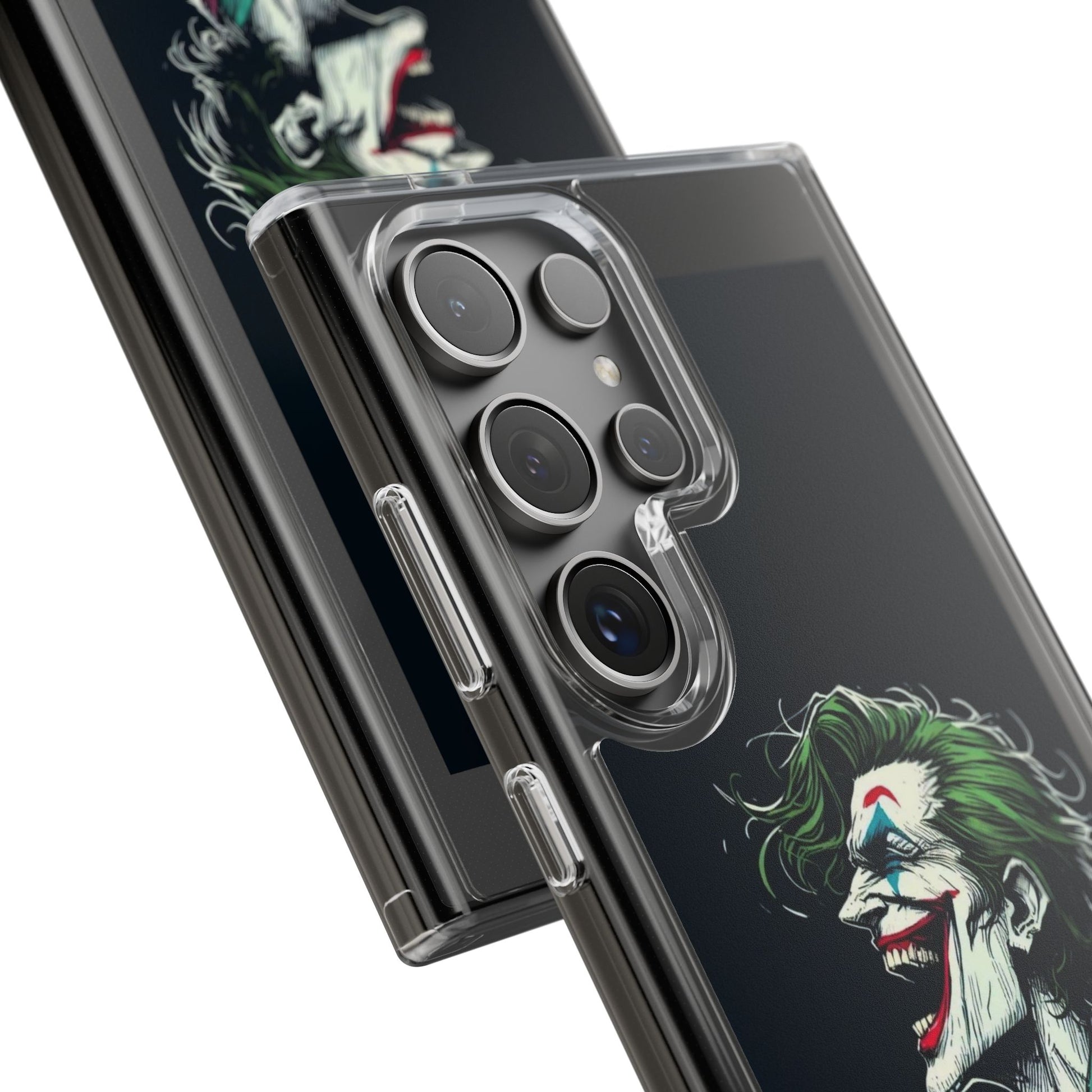 Phone Case, Comic book Inspired Design Joker Laughing, Clear Phone Cover