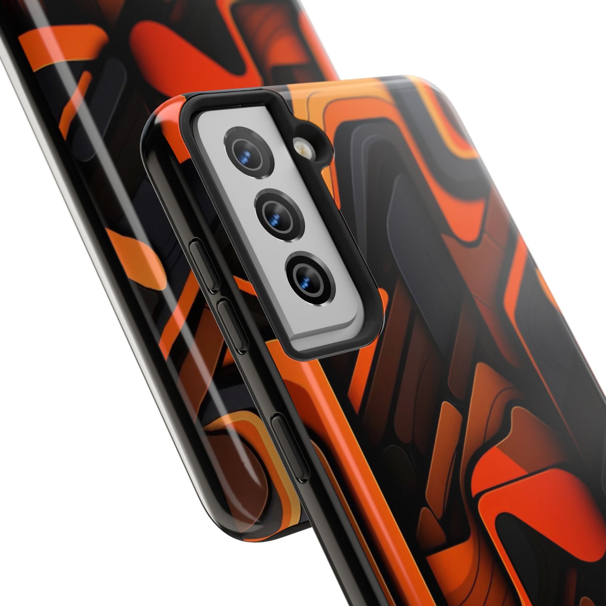 Orange Abstract Art Design Phone Case for Select iPhones & Samsung Galaxy Phones