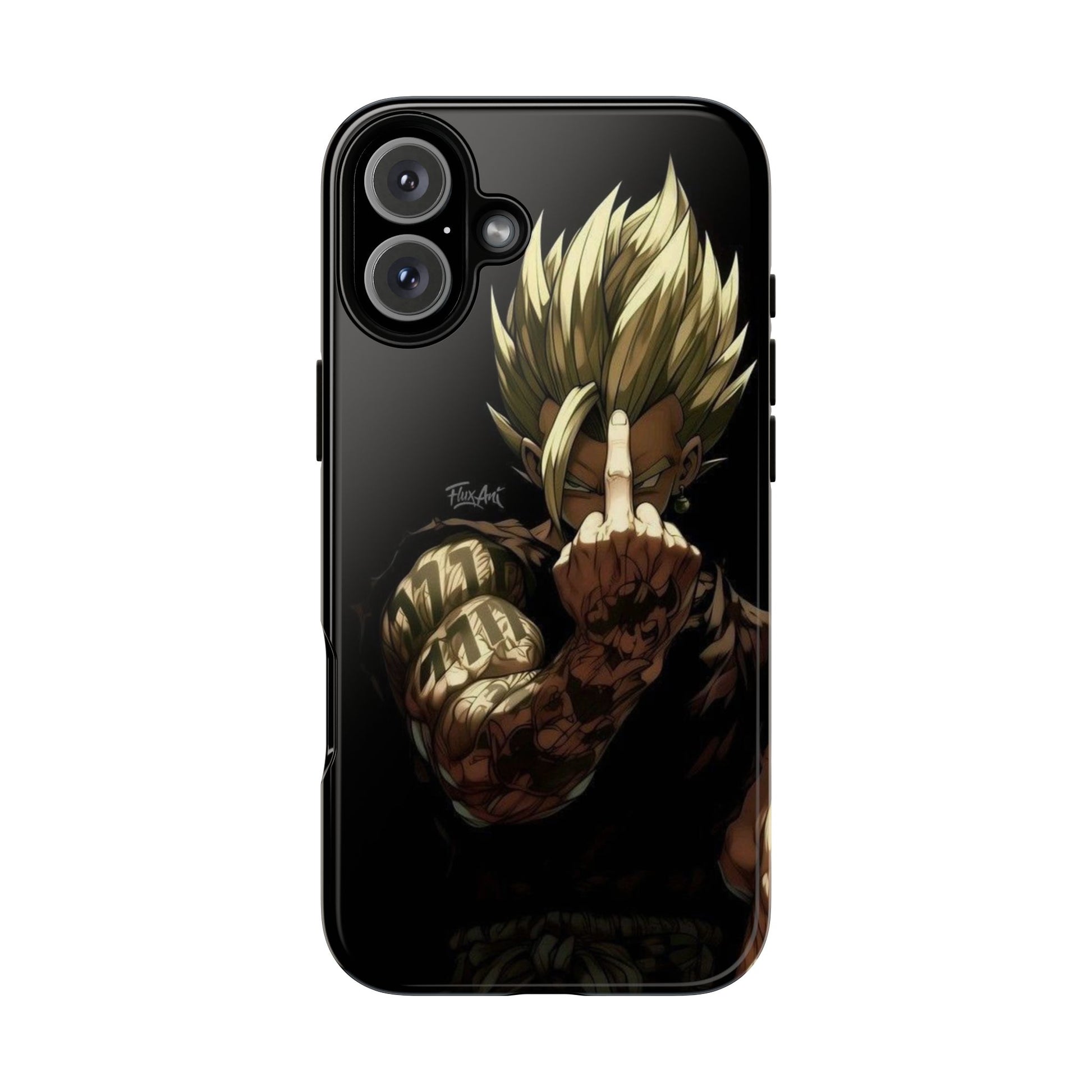 Middle Finger SS Goku Dragon Ball Z Tough Cases for iPhones, Samsung, and Pixel