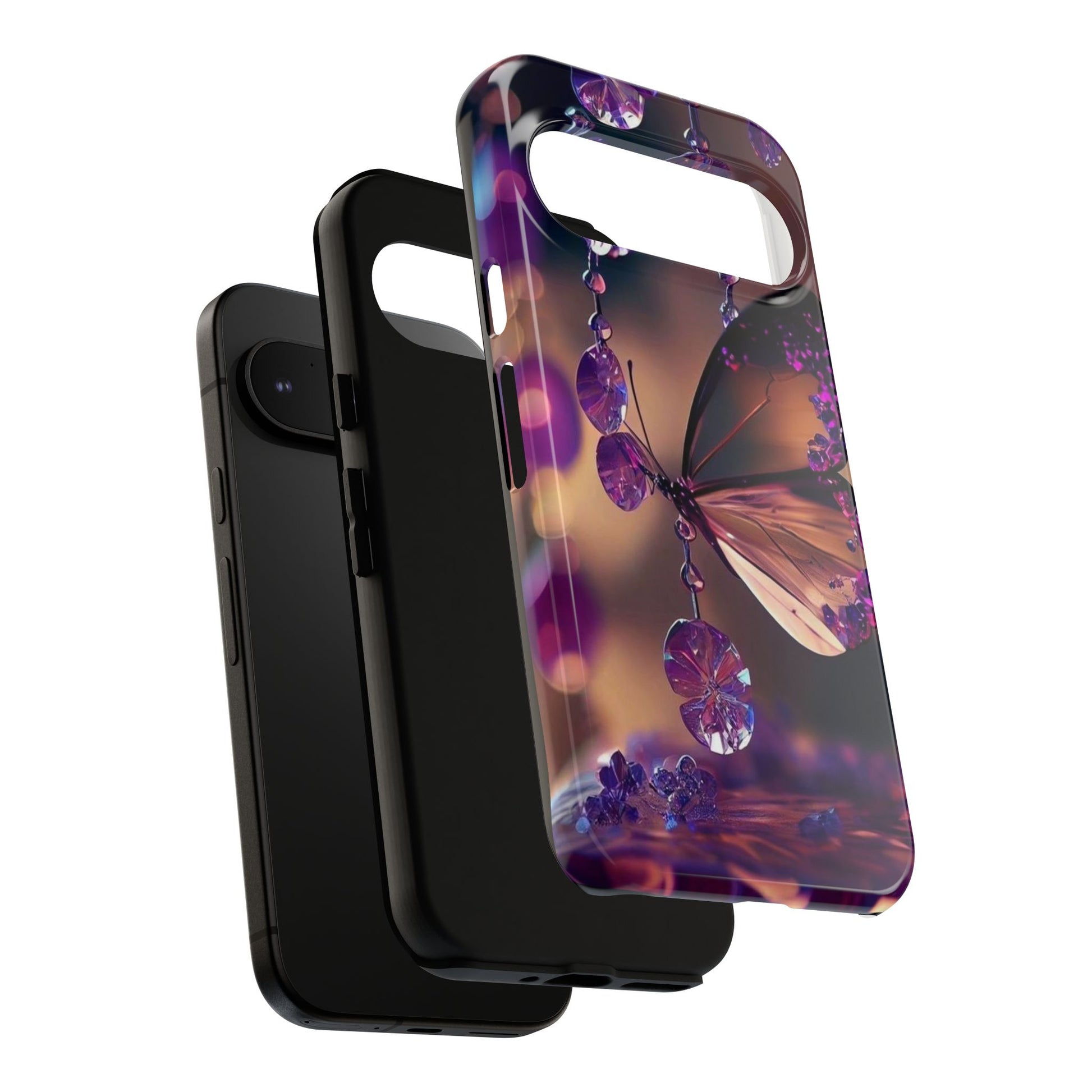Purple Butterfly Tough Cases for iPhones, Samsung, and Pixel
