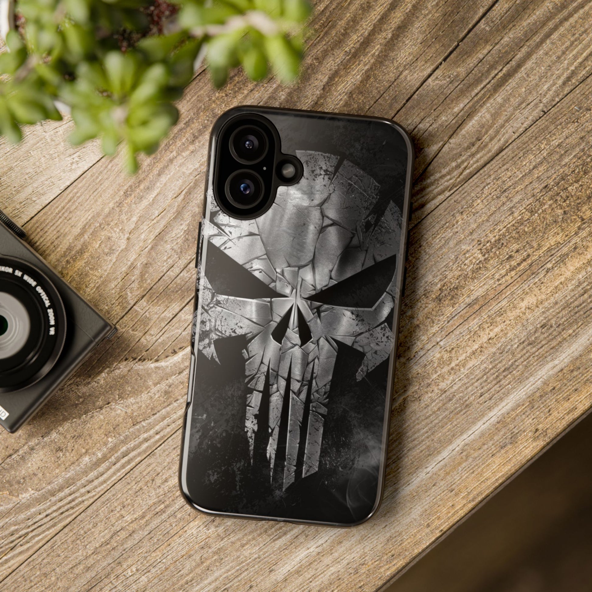 The Punisher Logo Art Tough Cases for iPhones, Samsung, and Pixel