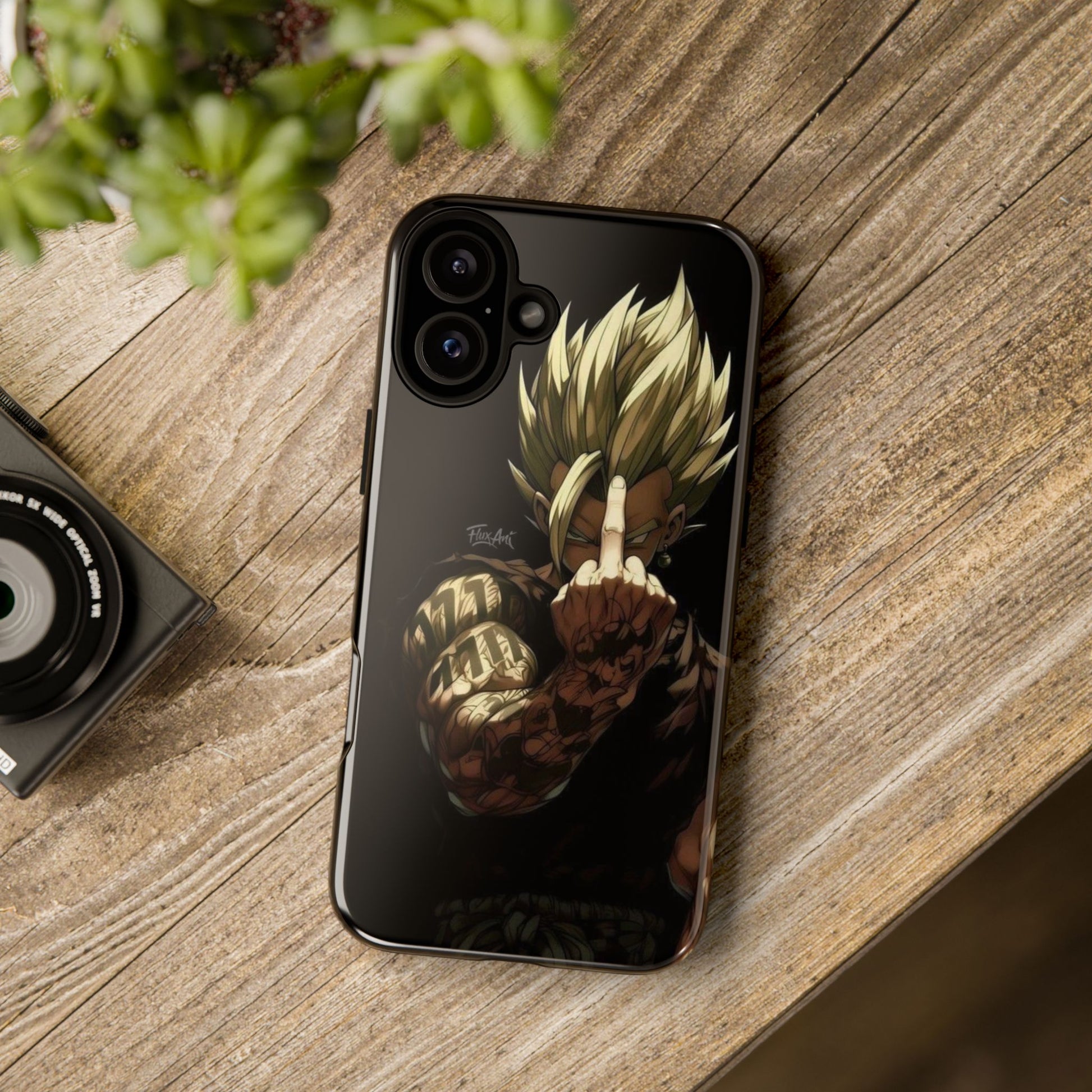 Middle Finger SS Goku Dragon Ball Z Tough Cases for iPhones, Samsung, and Pixel