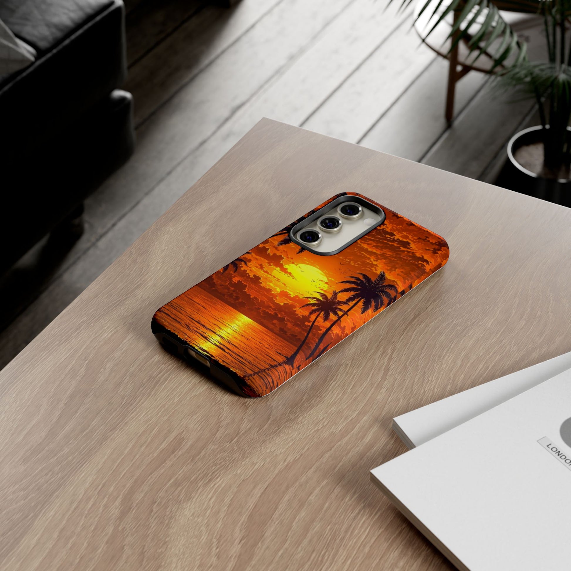 Beautiful Beach Sunset Tough Cases for iPhones, Samsung, and Pixel