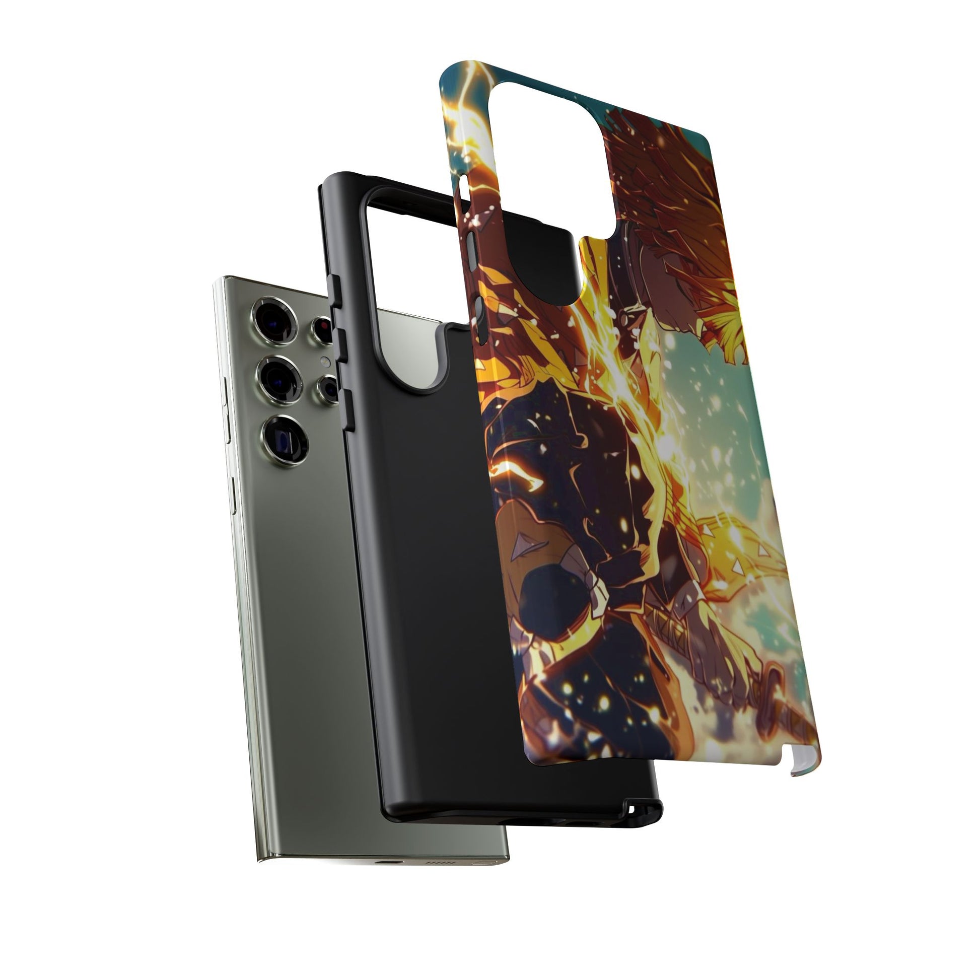 Demon Slayer Zenitsu Anime Theme Phone Case, Tough Cases for iPhones, Samsung, and Pixel