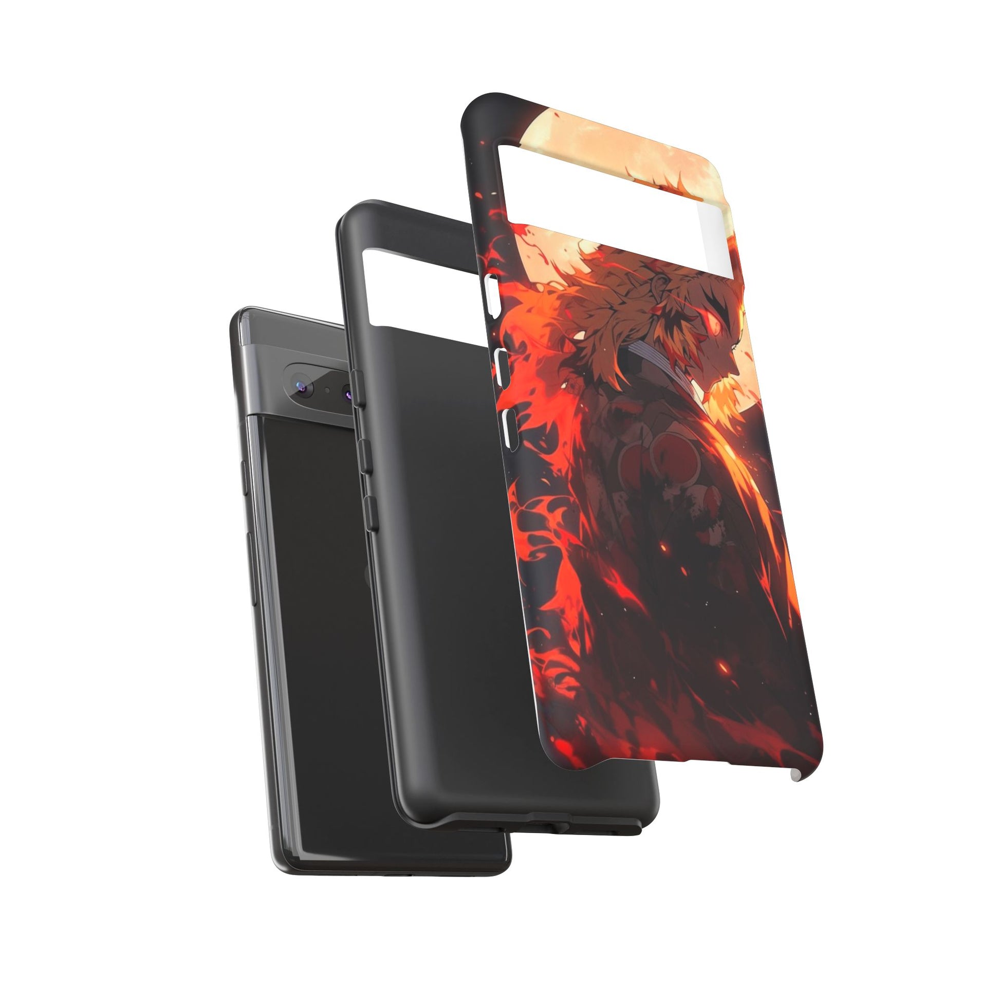 Demon Sl;ayer Rengoku Anime Phone Case, Tough Cases for iPhones, Samsung, and Pixel