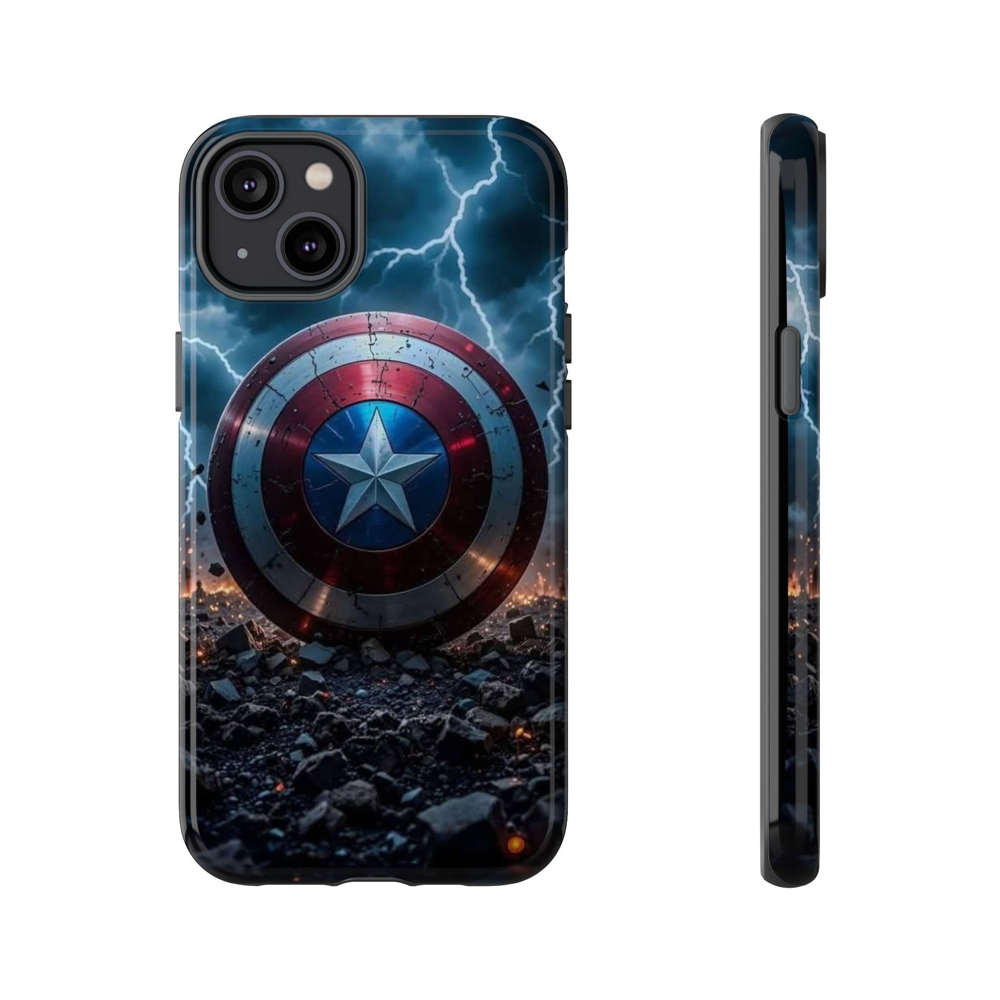 Captain America Shield Tough Cases for iPhones, Samsung, and Pixel