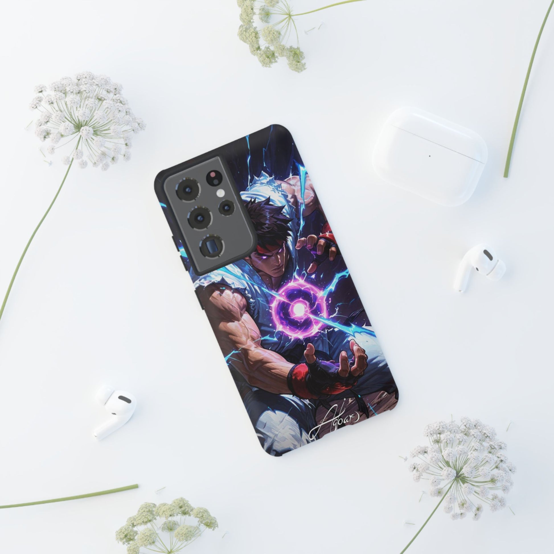 Street Fighter Ryu Gamer Art Tough Cases for iPhones, Samsung, and Pixel