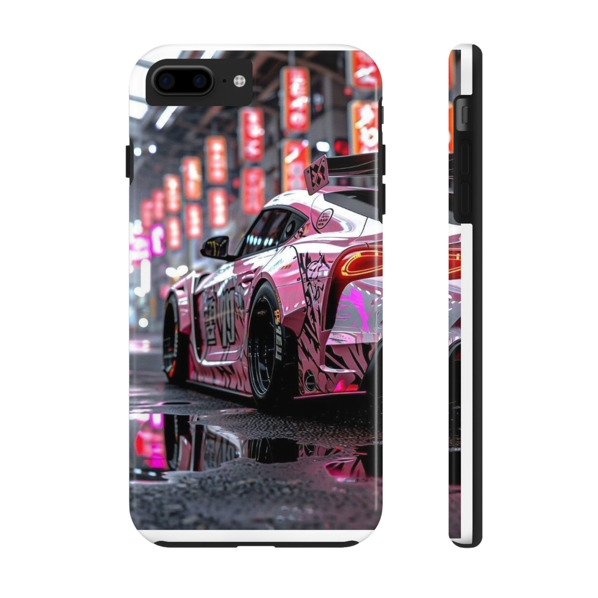 Pink Sports Car Tough Phone Cases for Iphones & Samsung Phones Durable