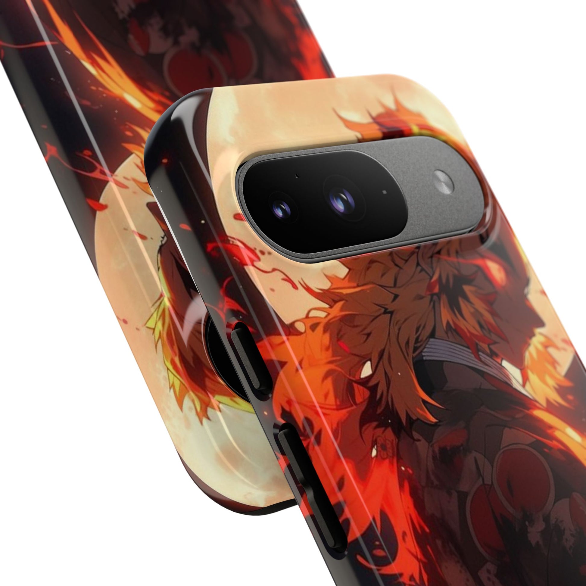 Demon Sl;ayer Rengoku Anime Phone Case, Tough Cases for iPhones, Samsung, and Pixel