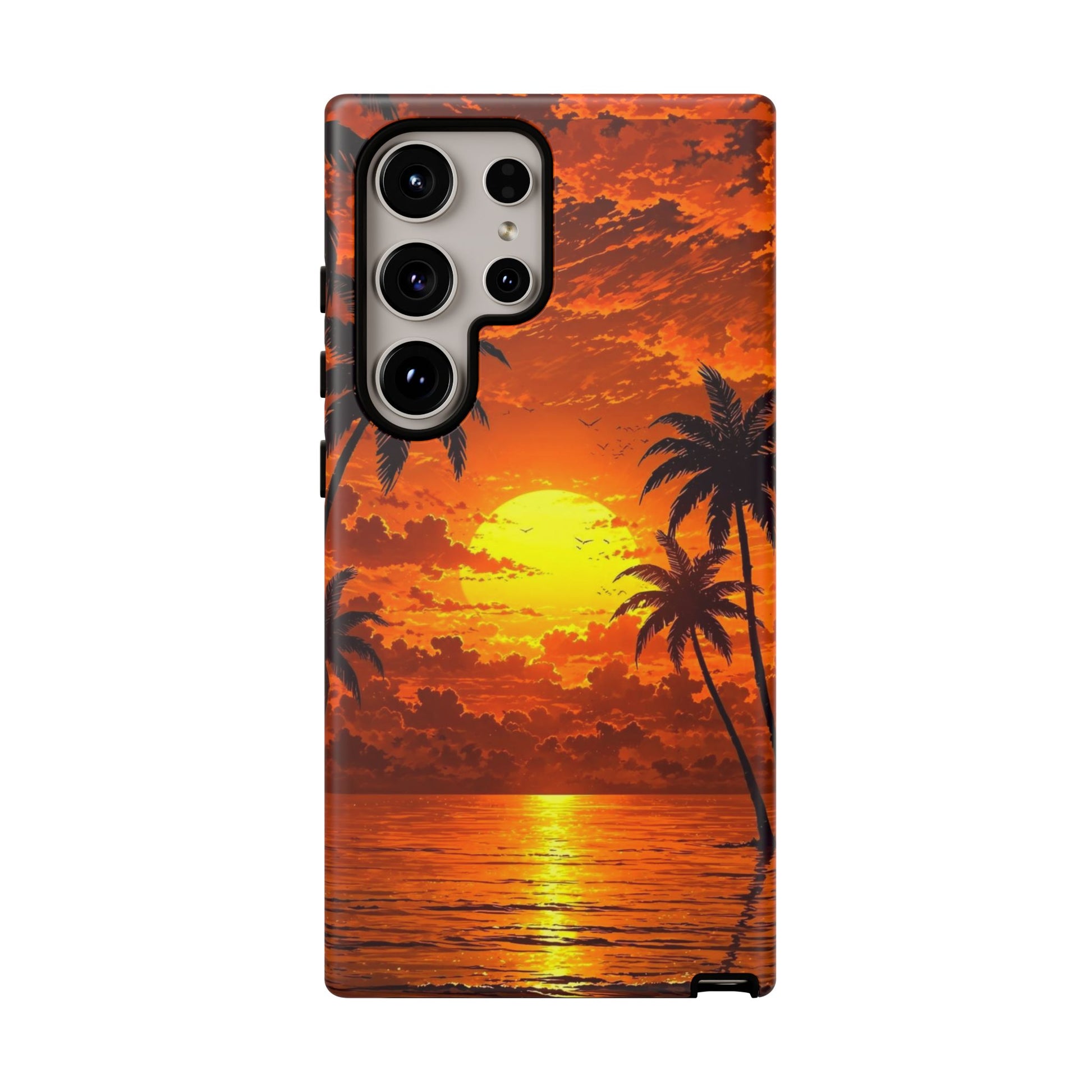 Beautiful Beach Sunset Tough Cases for iPhones, Samsung, and Pixel