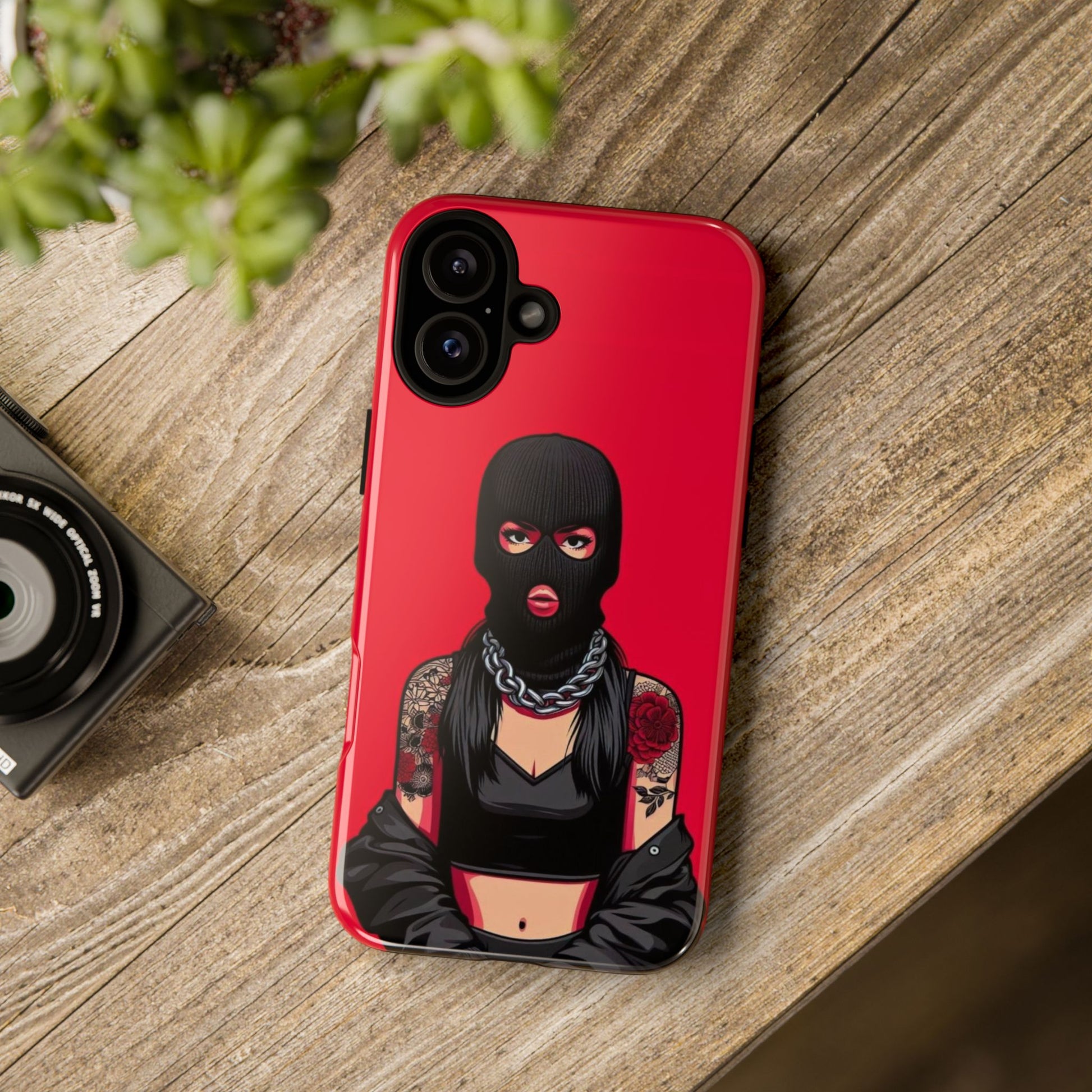Thug Girl Red Design Tough Cases for iPhones, Samsung, and Pixel