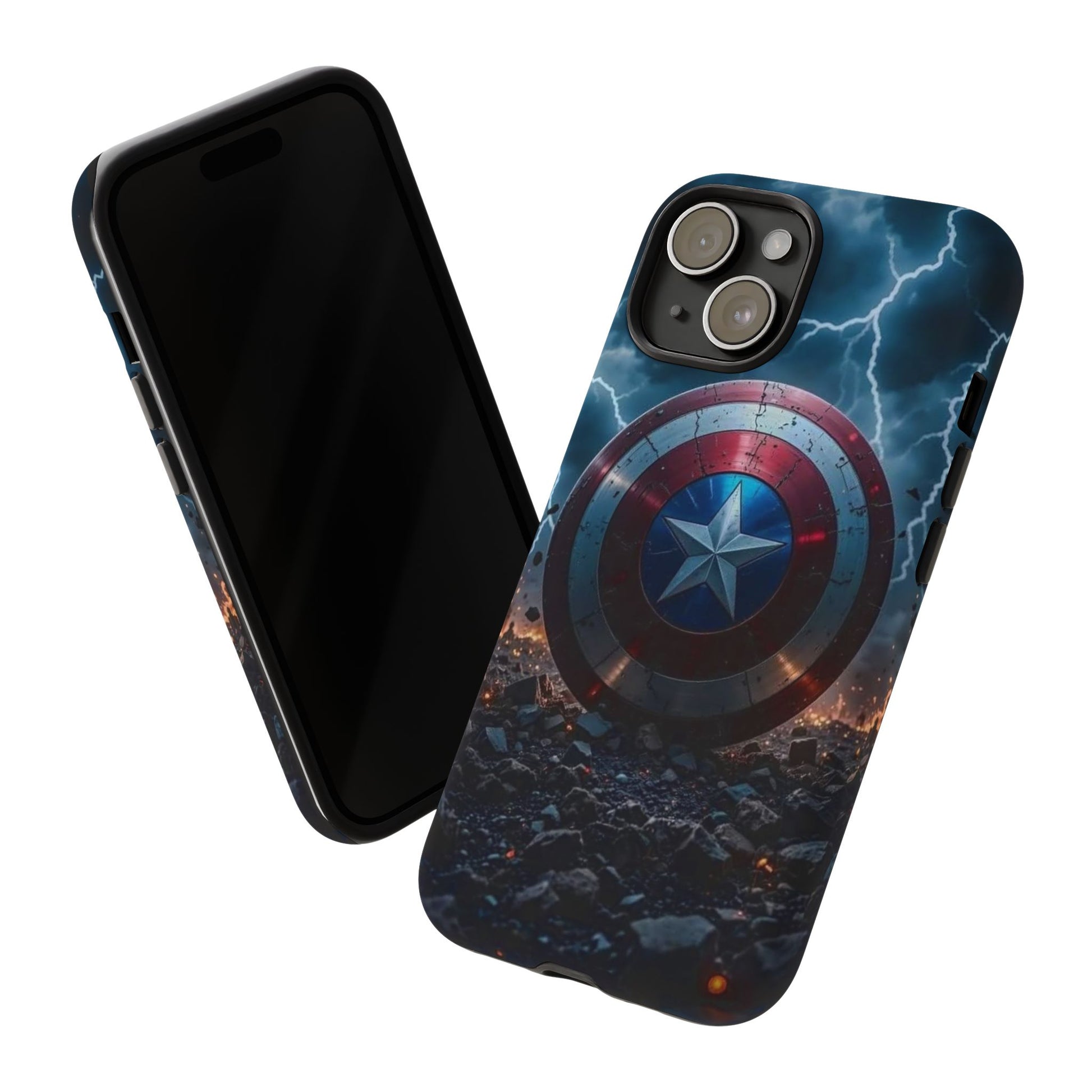 Captain America Shield Tough Cases for iPhones, Samsung, and Pixel