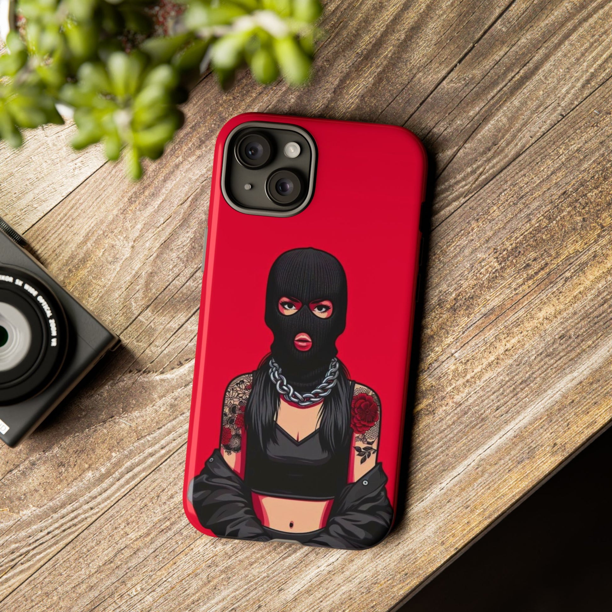 Thug Girl Red Design Tough Cases for iPhones, Samsung, and Pixel