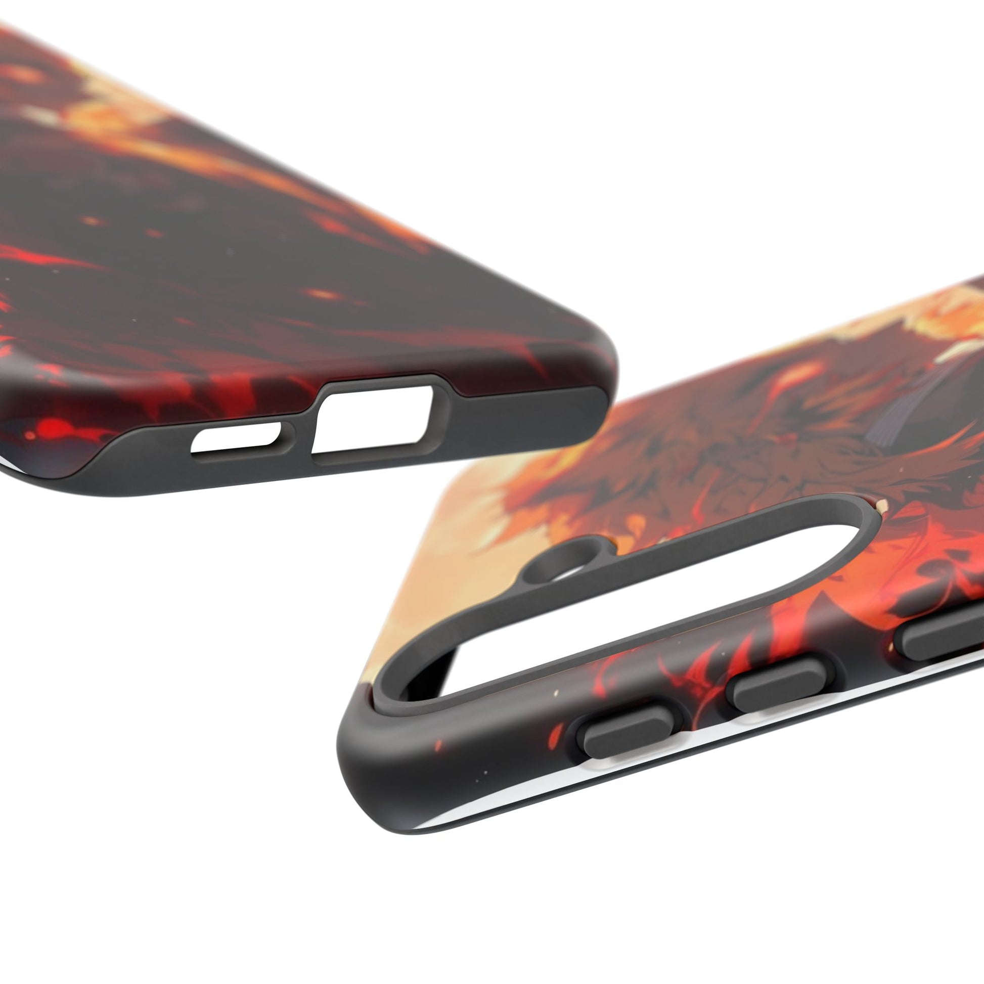 Demon Sl;ayer Rengoku Anime Phone Case, Tough Cases for iPhones, Samsung, and Pixel