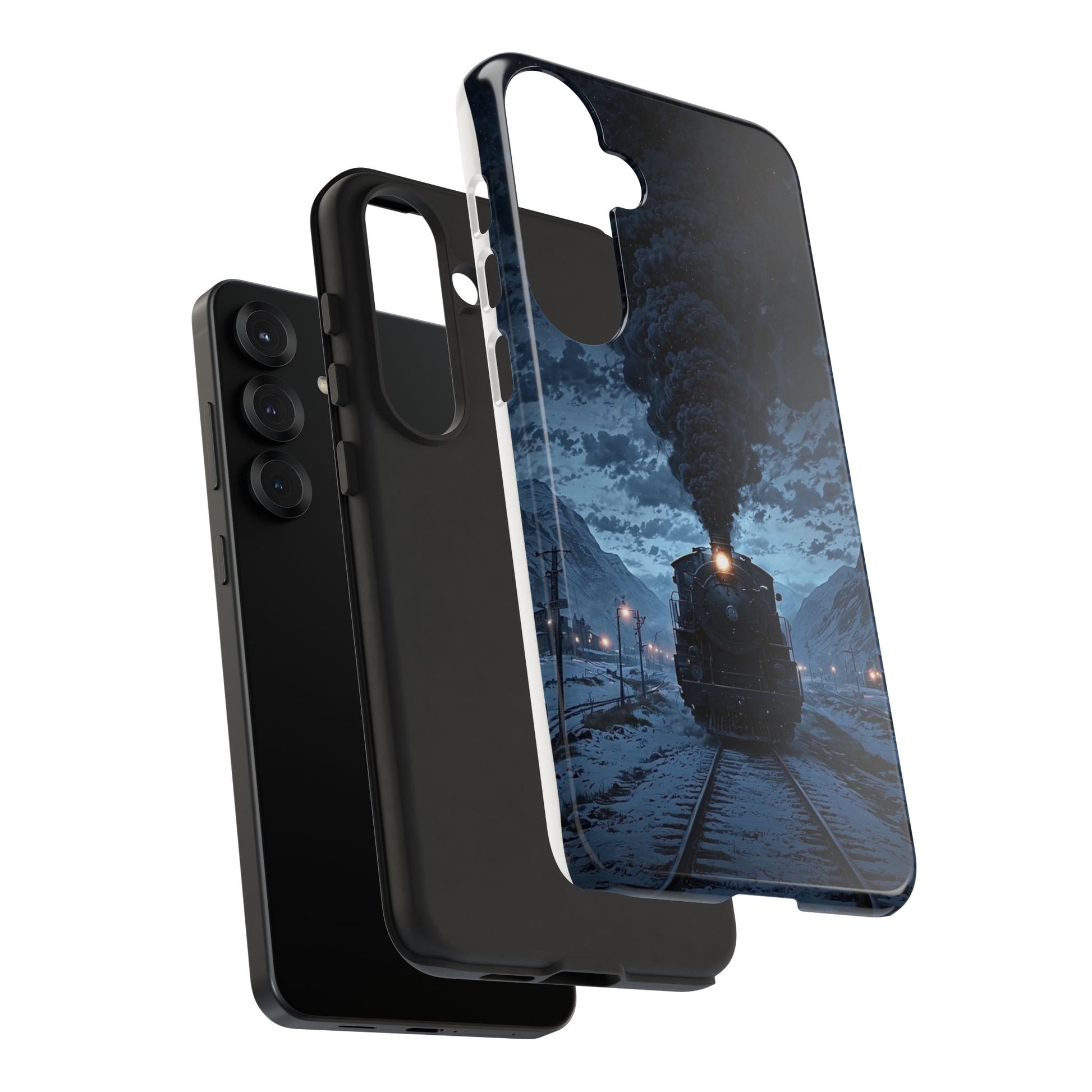 Steam Engine Train Themed Tough Cases for iPhones, Samsung, and Pixel
