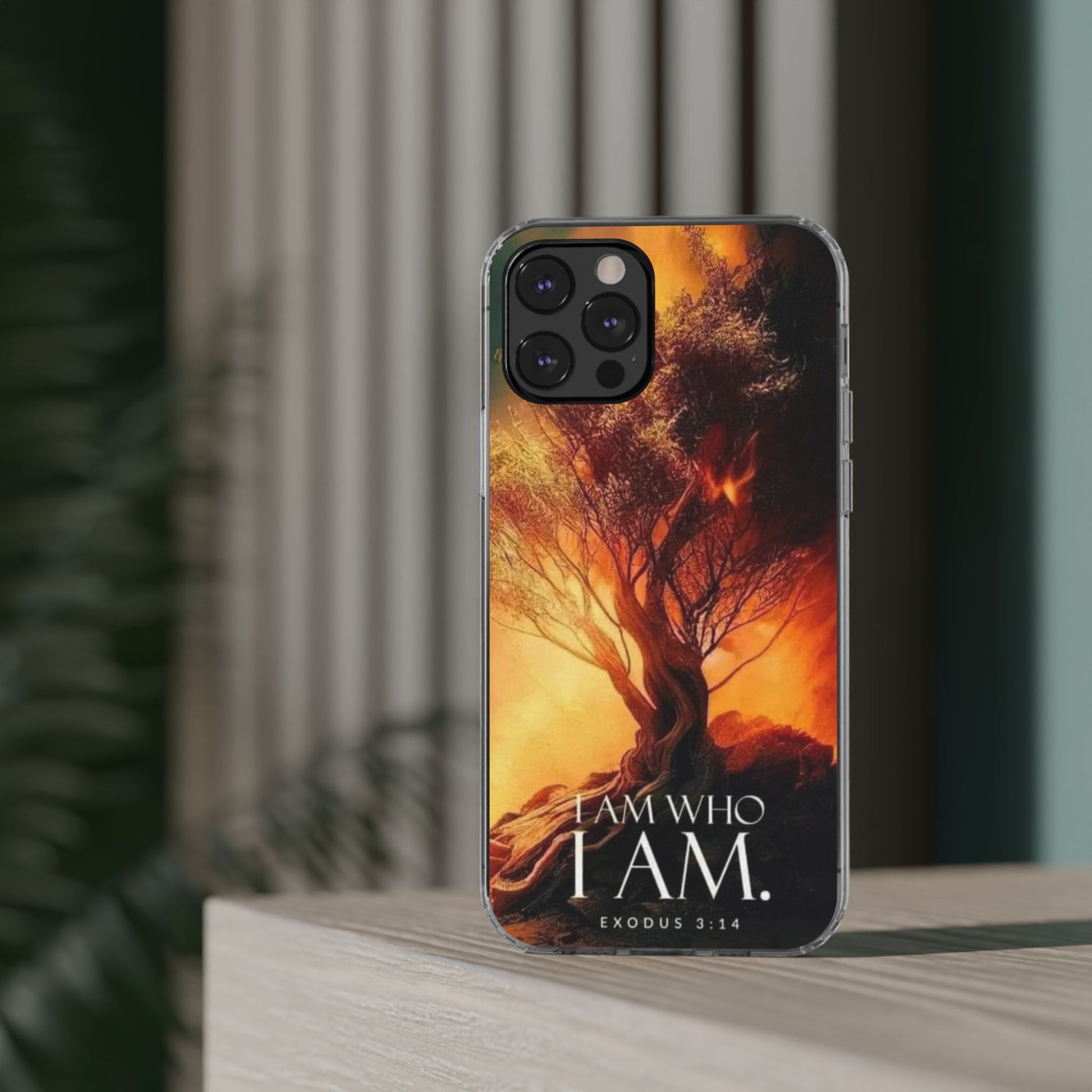 Phone Case, I Am Who I Am Bible Verse Clear Case for Iphone Samsung, Religious