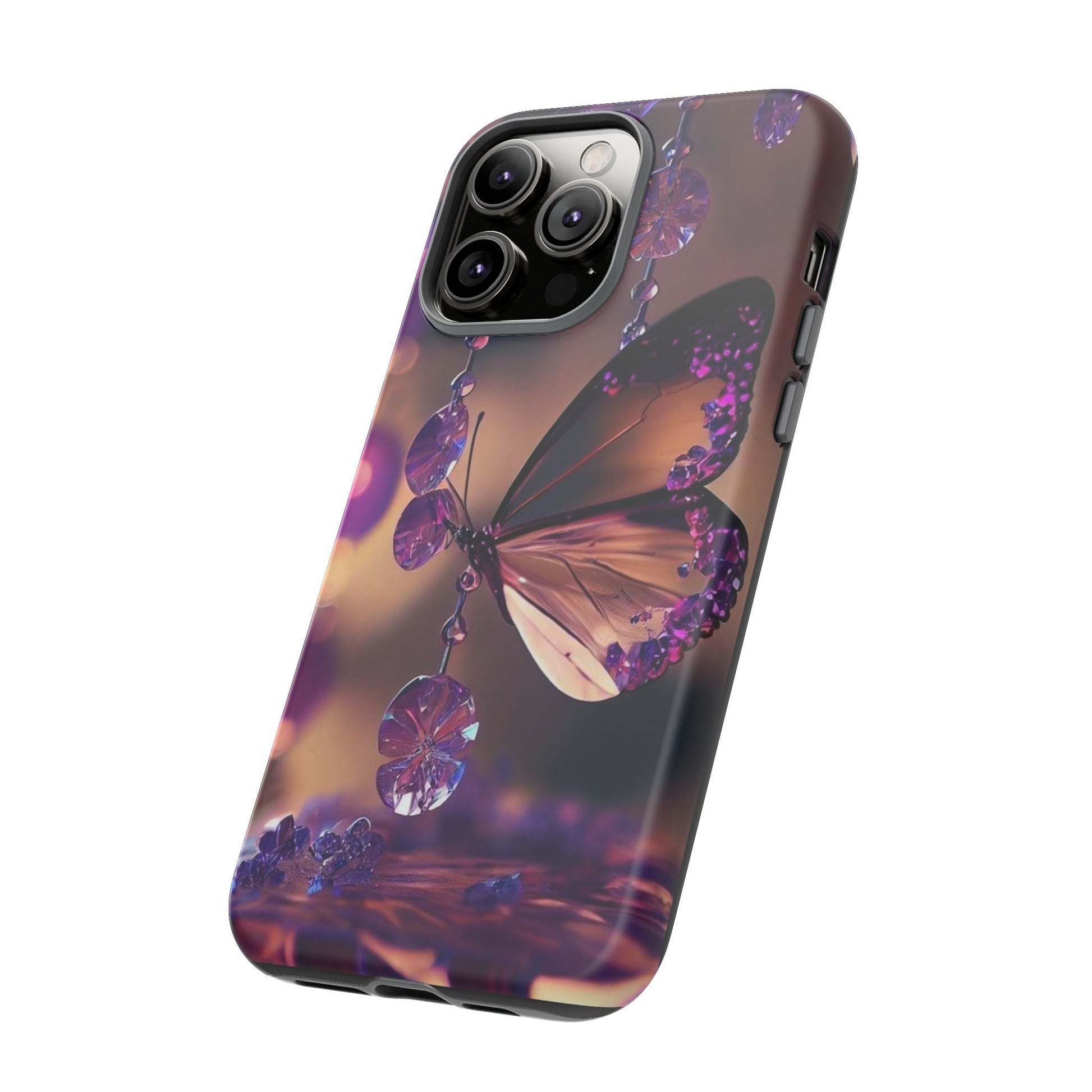 Purple Butterfly Tough Cases for iPhones, Samsung, and Pixel