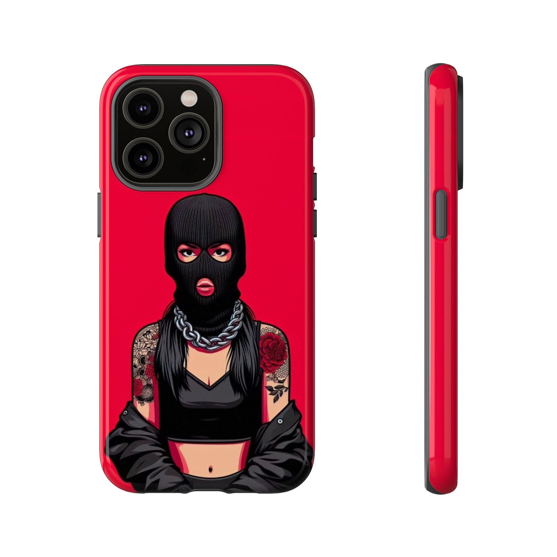 Thug Girl Red Design Tough Cases for iPhones, Samsung, and Pixel