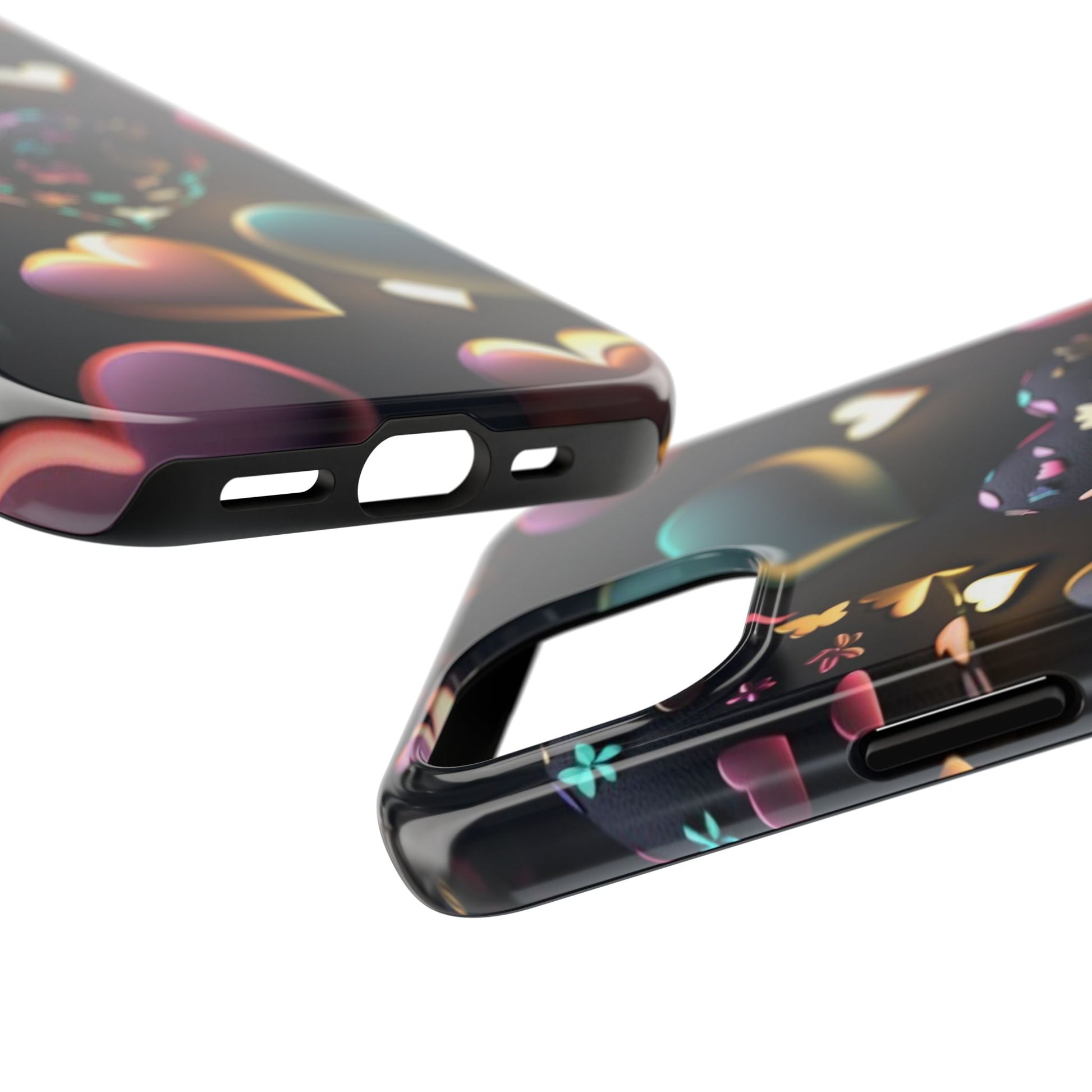 Floating Hearts Themed Tough Phone Cases for Iphones & Samsung Phones