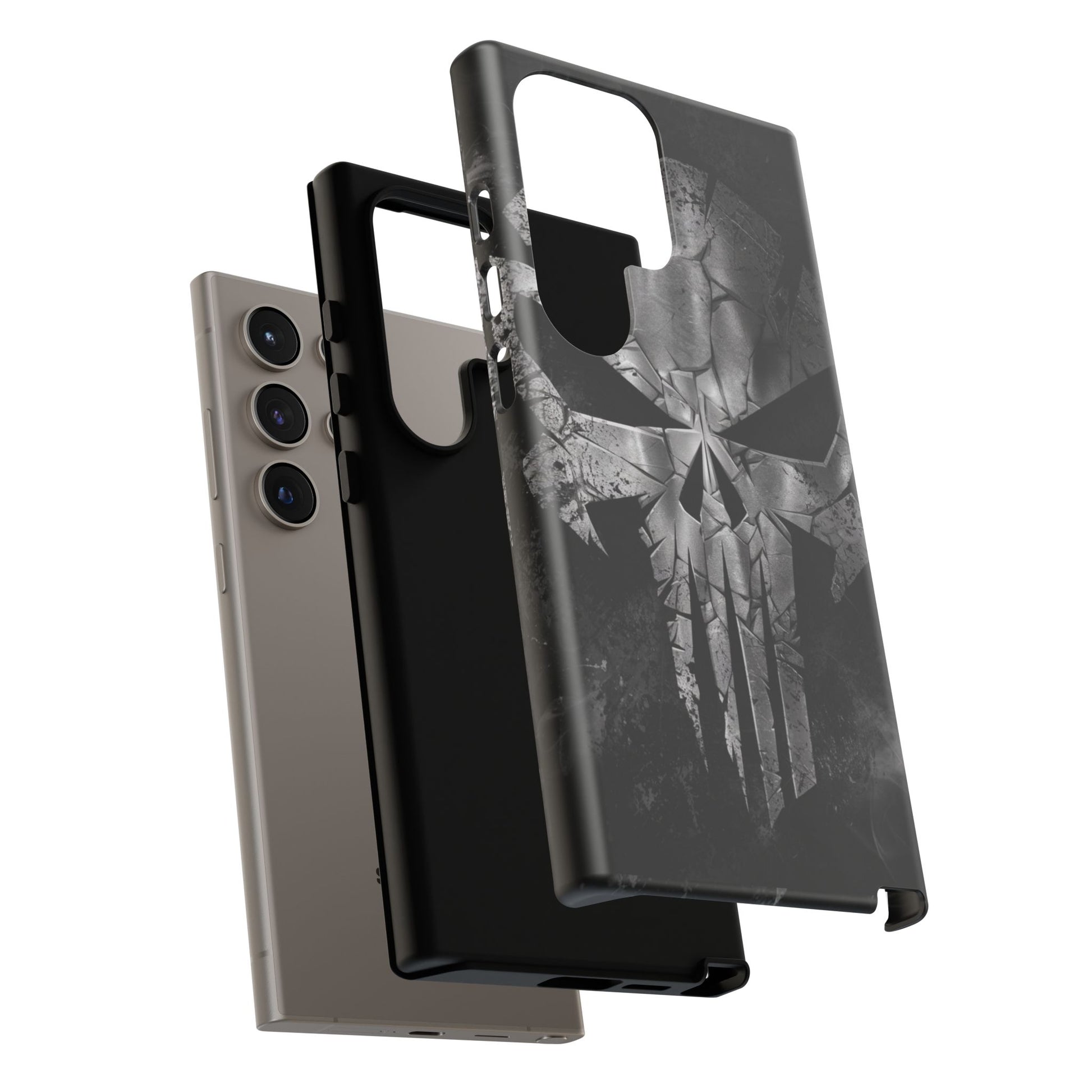 The Punisher Logo Art Tough Cases for iPhones, Samsung, and Pixel