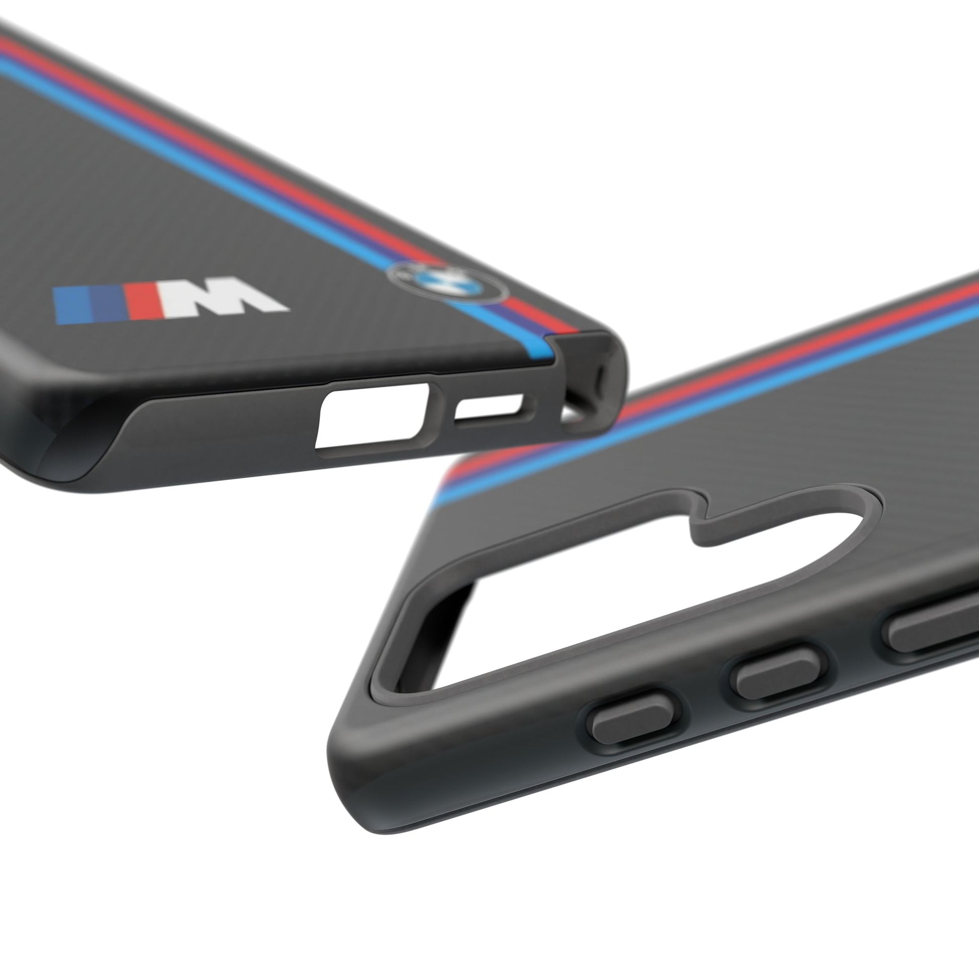 BMW M Stripes Carbon Fiber Design Tough Cases for iPhones, Samsung, and Pixel