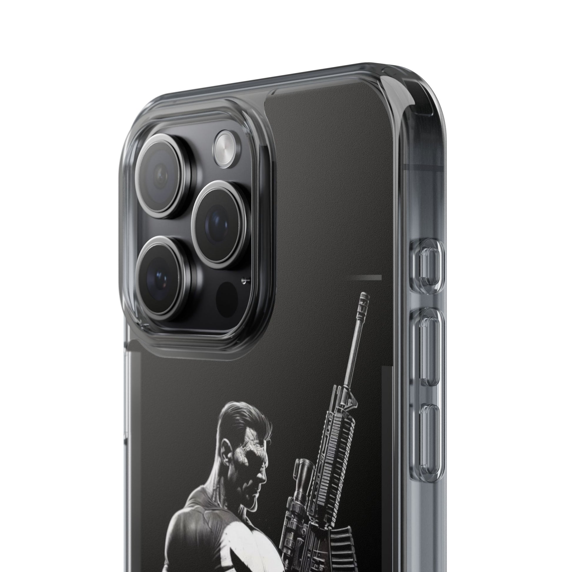 Phone Case, Comic book Inspired Design Punisher, Clear Phone Cover, Funny