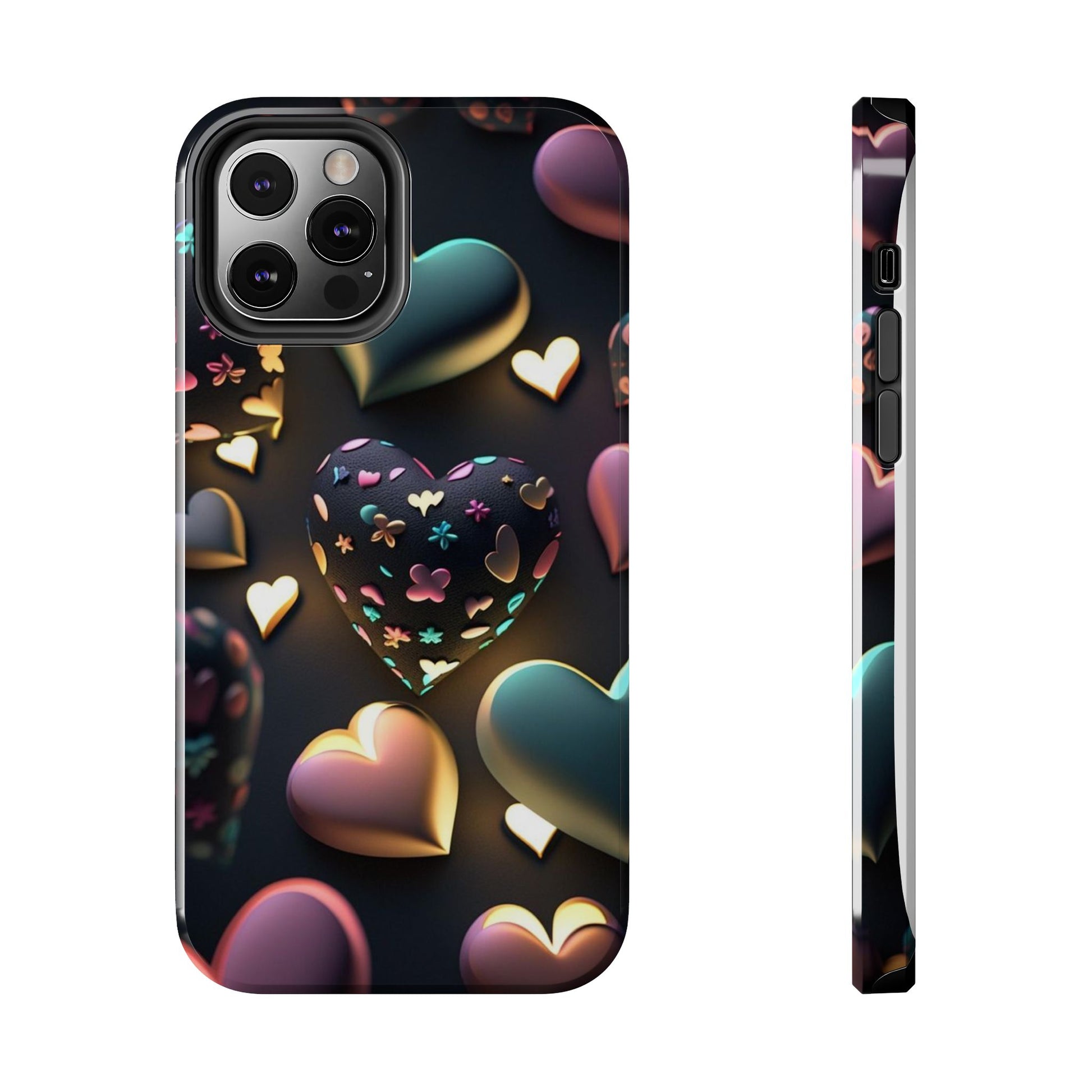 Floating Hearts Themed Tough Phone Cases for Iphones & Samsung Phones