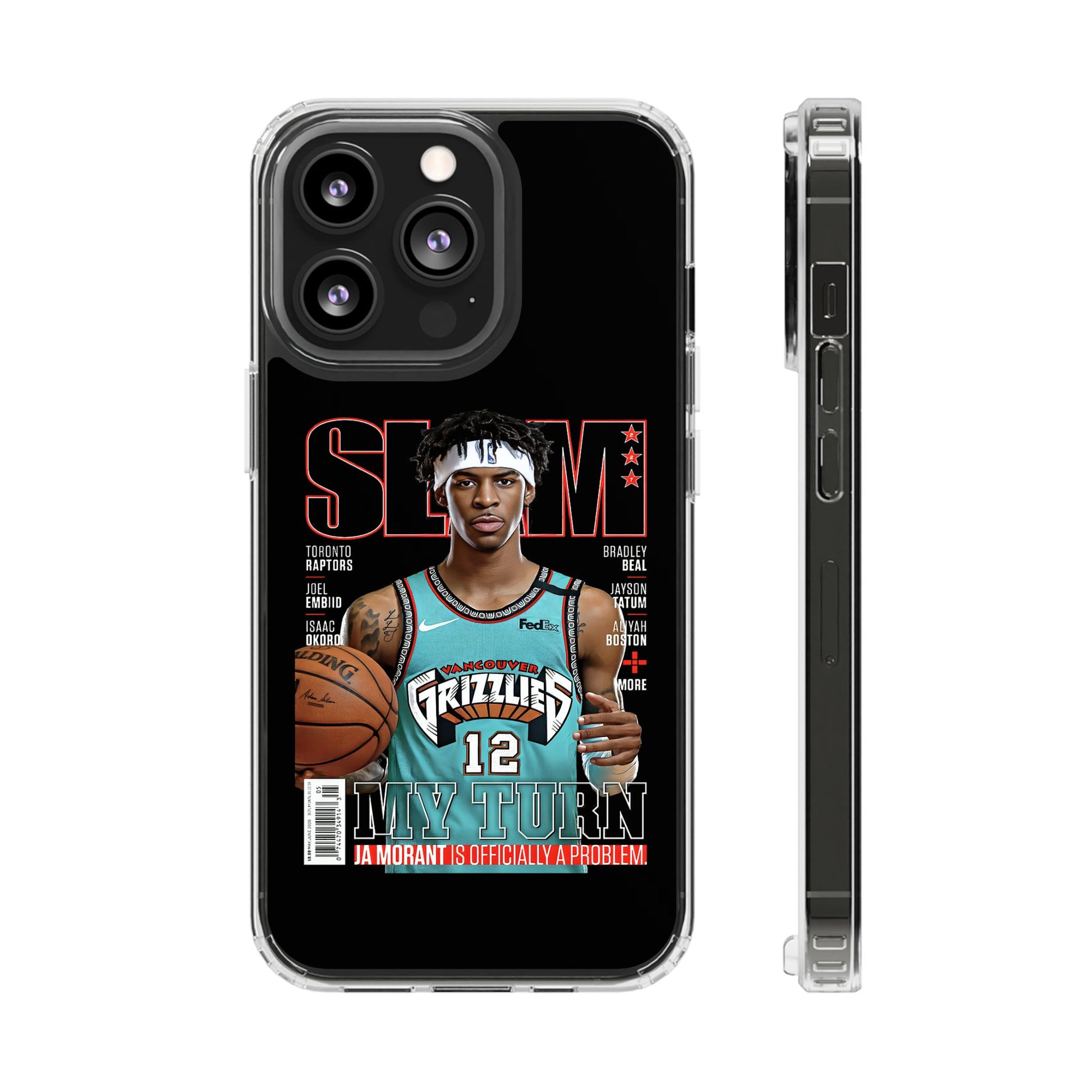 Ja Morant SLAM themed Basketball Inspired design Clear Phone Cases