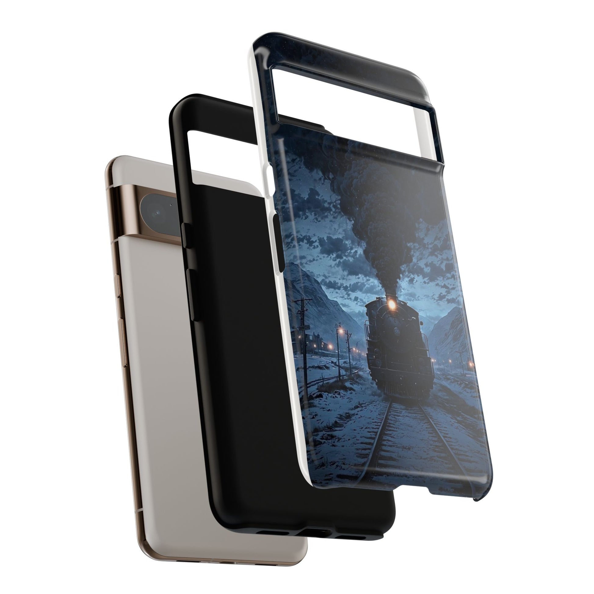 Steam Engine Train Themed Tough Cases for iPhones, Samsung, and Pixel