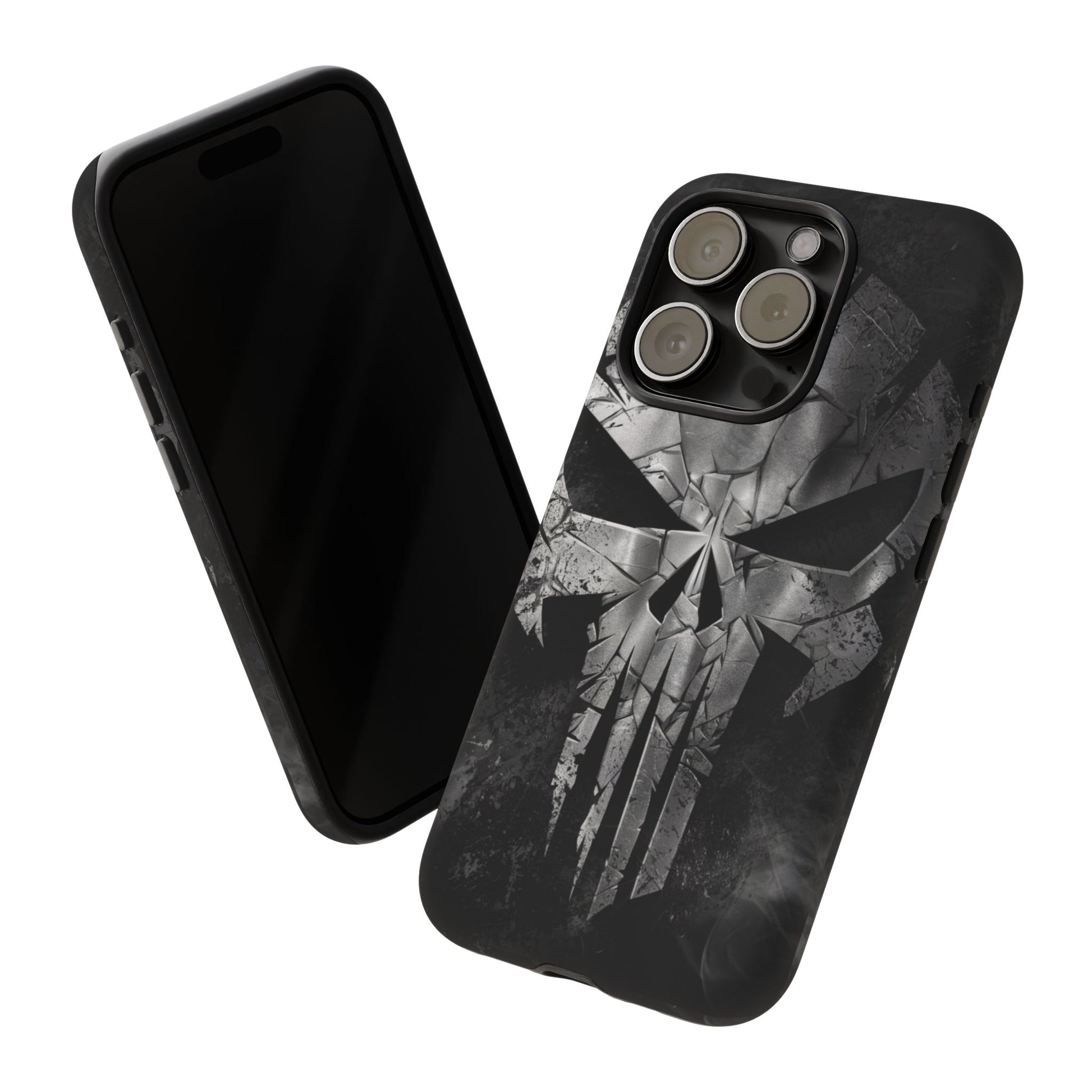 The Punisher Logo Art Tough Cases for iPhones, Samsung, and Pixel
