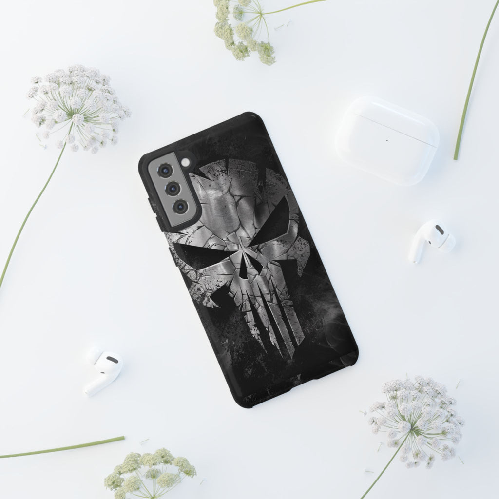 The Punisher Logo Art Tough Cases for iPhones, Samsung, and Pixel