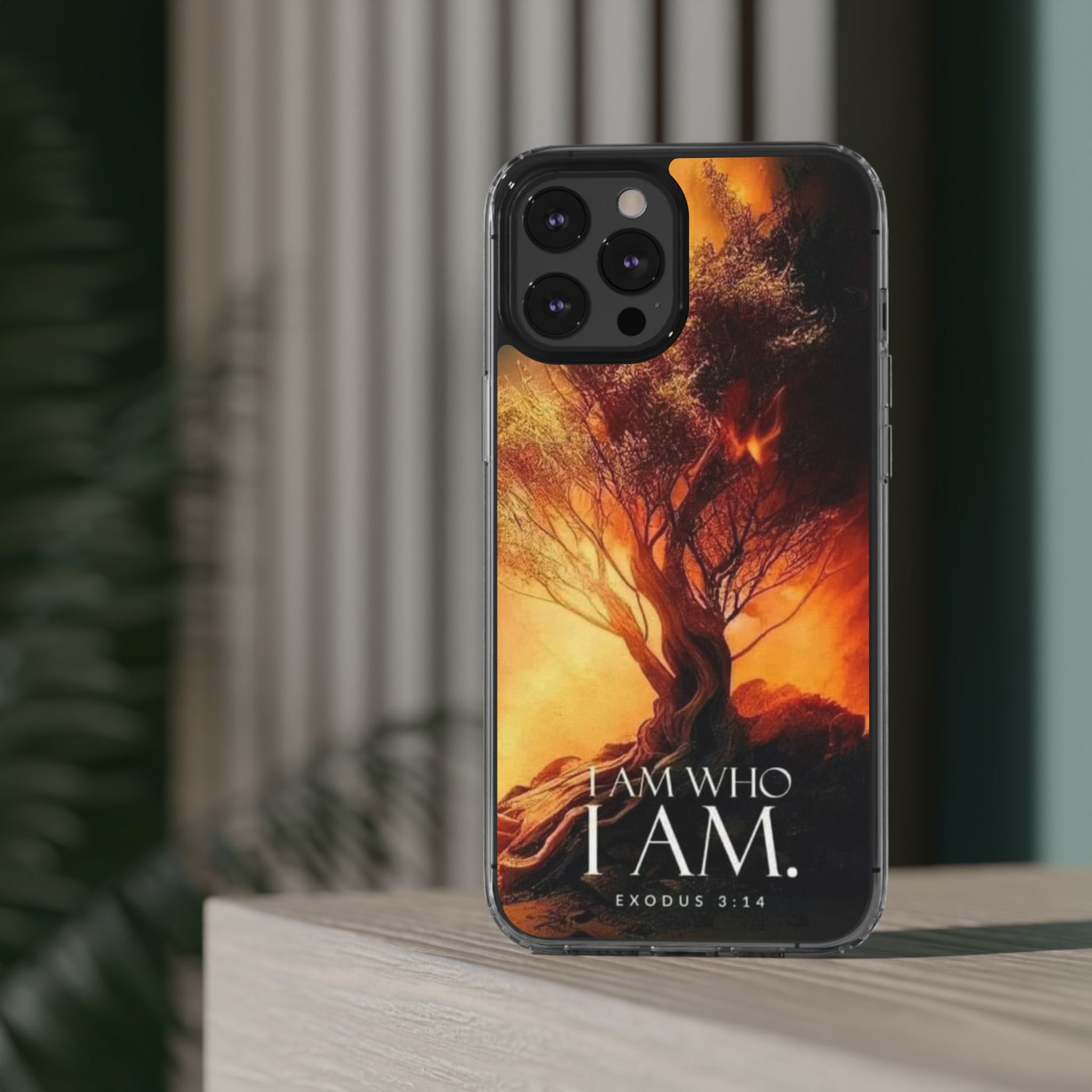 Phone Case, I Am Who I Am Bible Verse Clear Case for Iphone Samsung, Religious