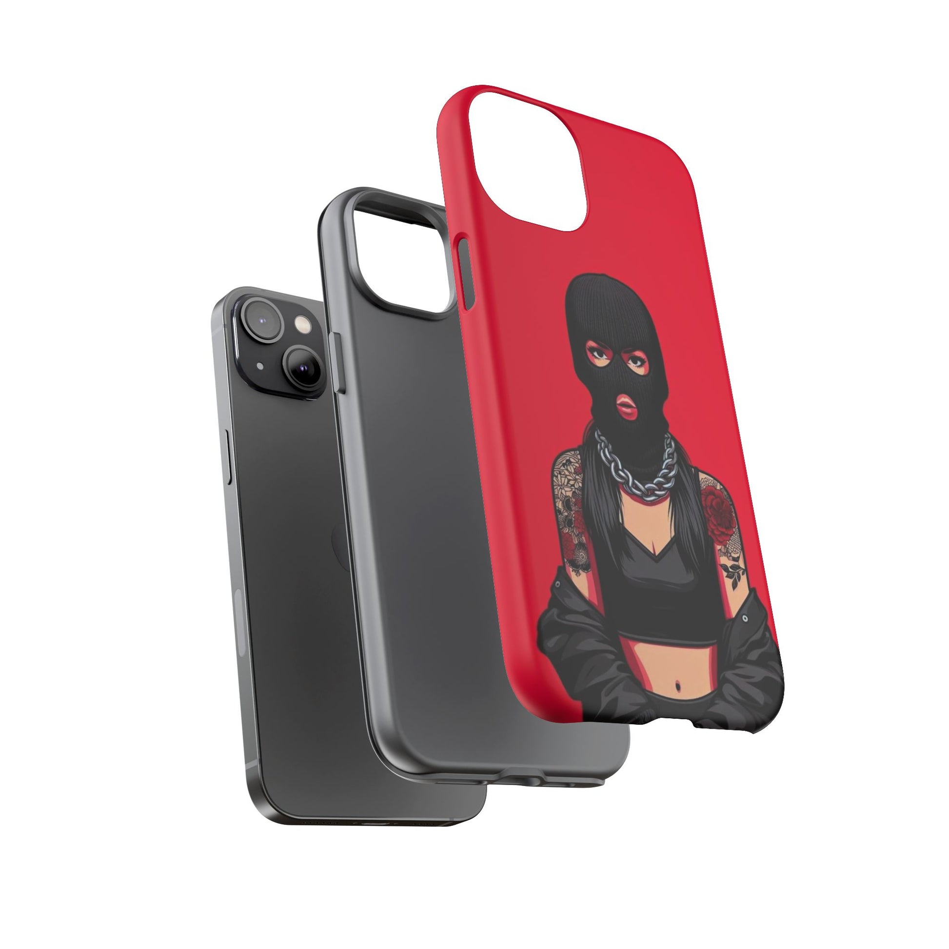Thug Girl Red Design Tough Cases for iPhones, Samsung, and Pixel