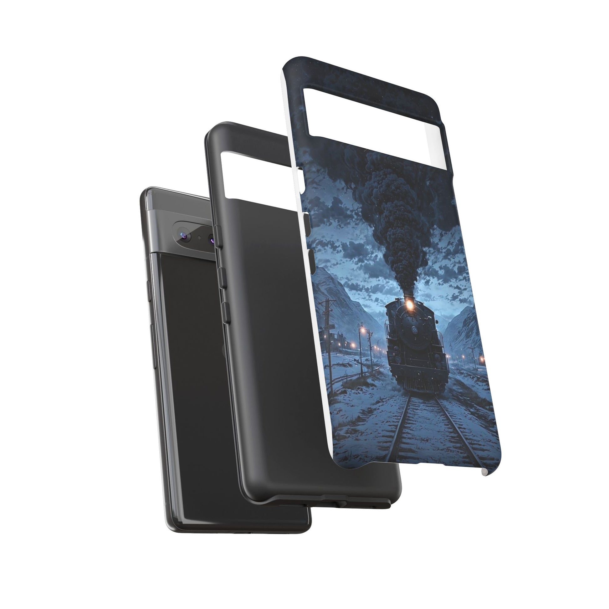 Steam Engine Train Themed Tough Cases for iPhones, Samsung, and Pixel
