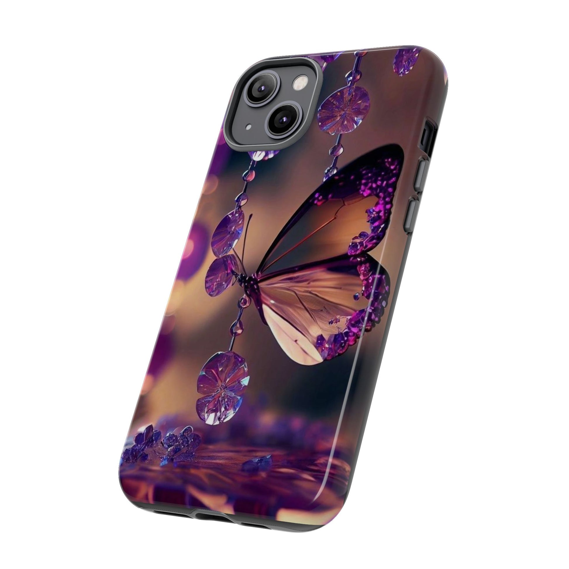 Purple Butterfly Tough Cases for iPhones, Samsung, and Pixel