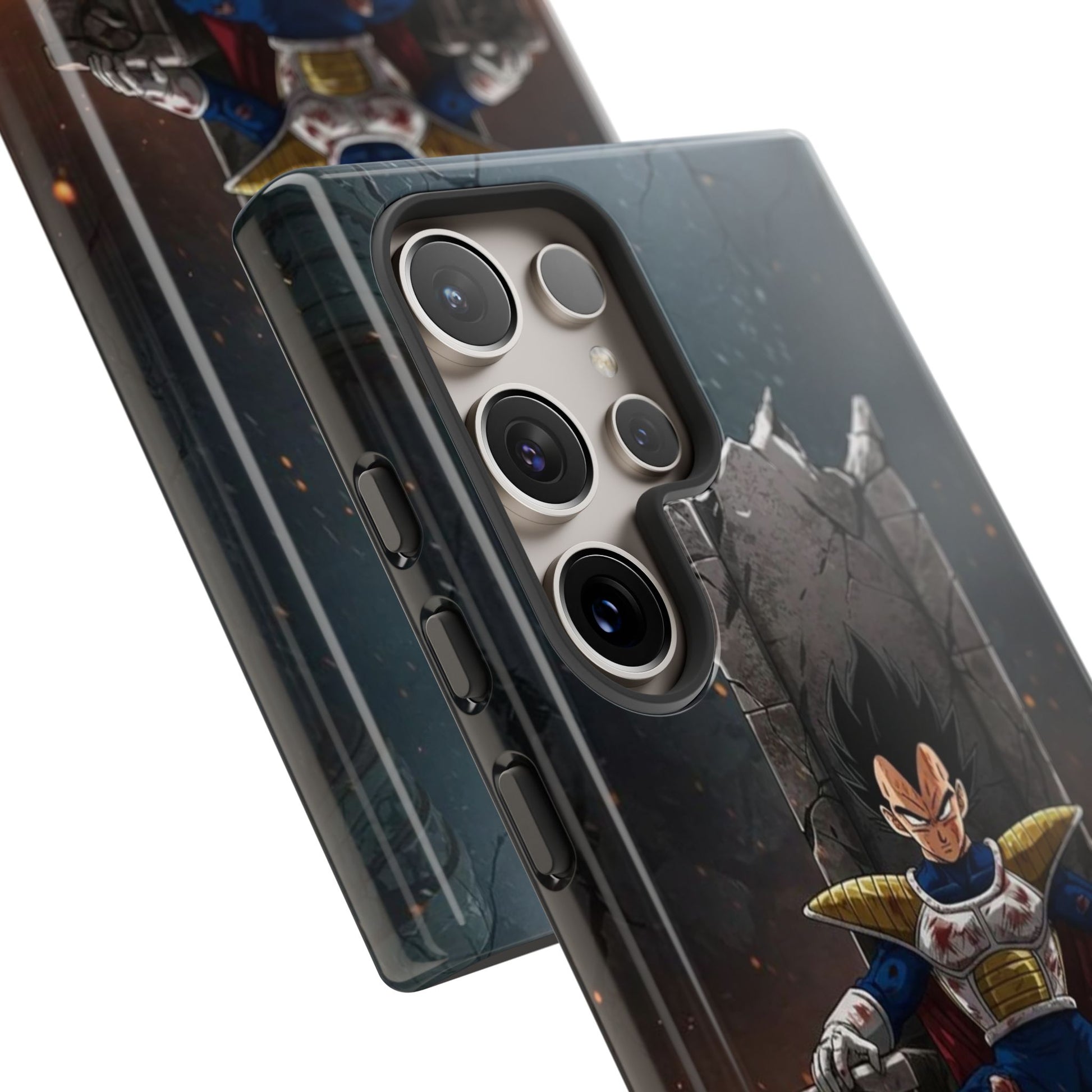 Vegeta on Throne DBZ Theme Tough Cases for iPhones, Samsung, and Pixel
