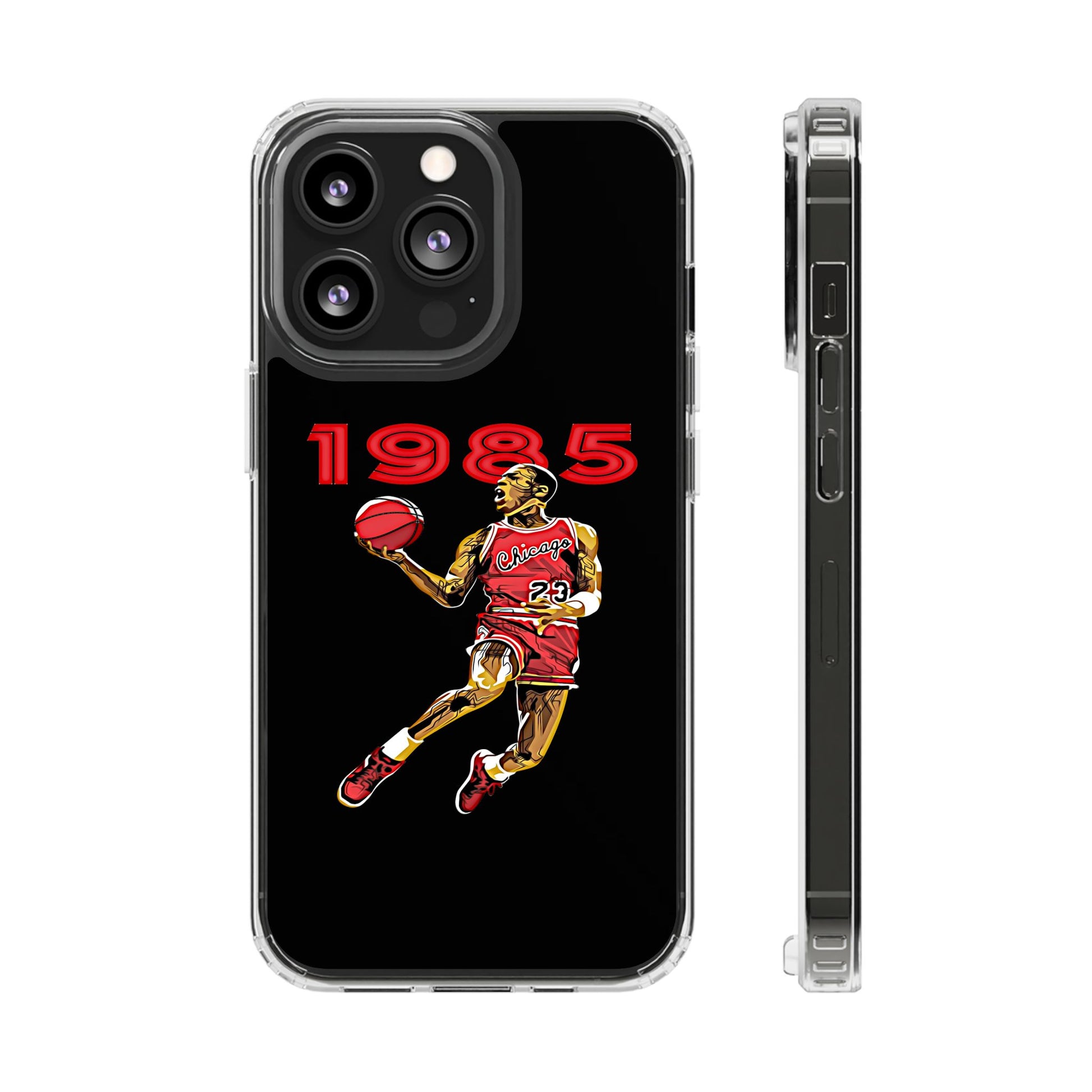 1985 Jordan Slam Dunk themed Basketball Inspired design Clear Phone Cases