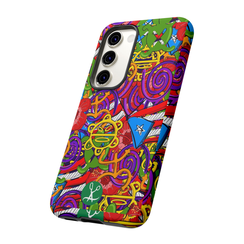 Puerto Rico Taino Tribal Art Tough Cases for iPhones, Samsung, and Pixel