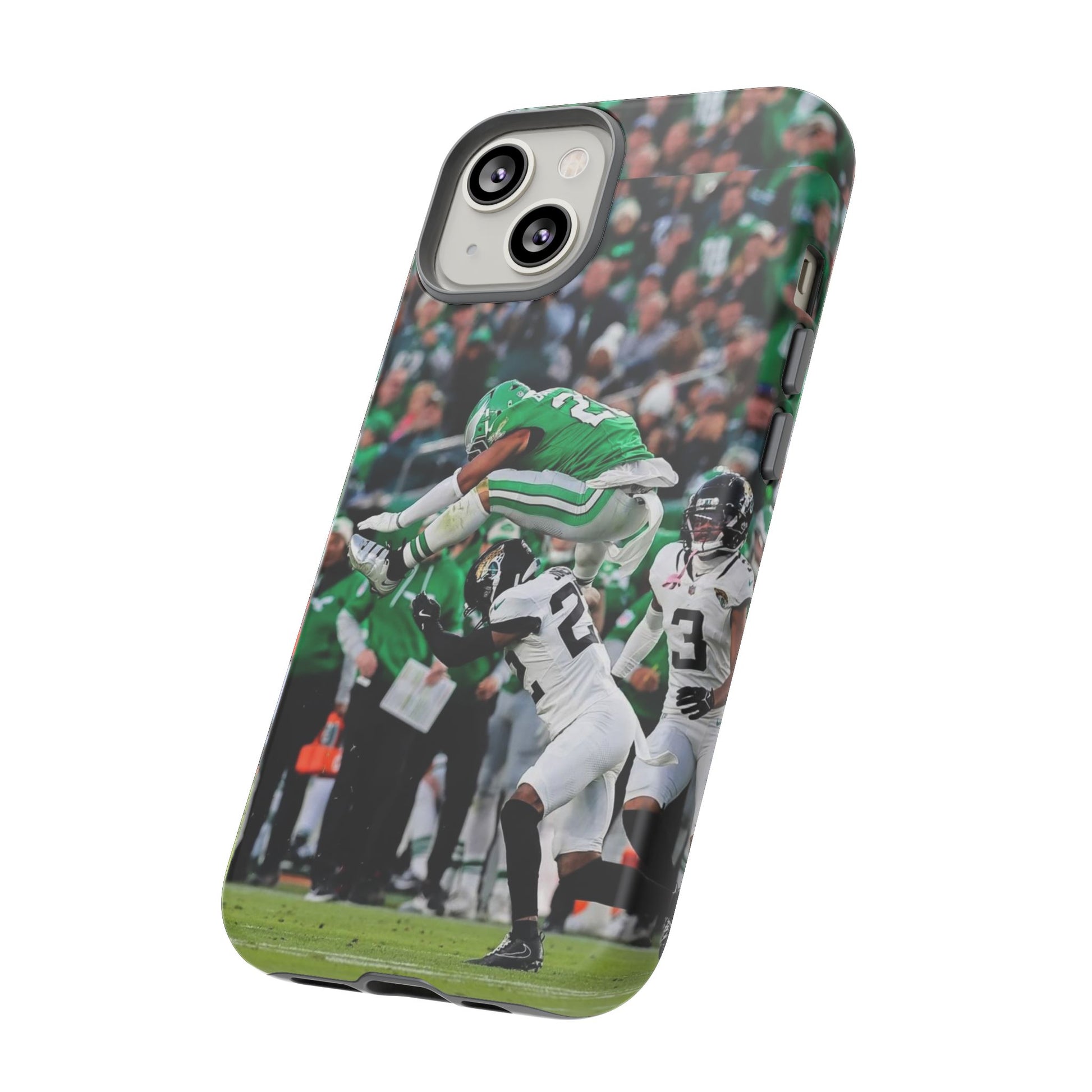 Saquon Barkley The Huddle Eagles Football Tough Cases for iPhones, Samsung, and Pixel