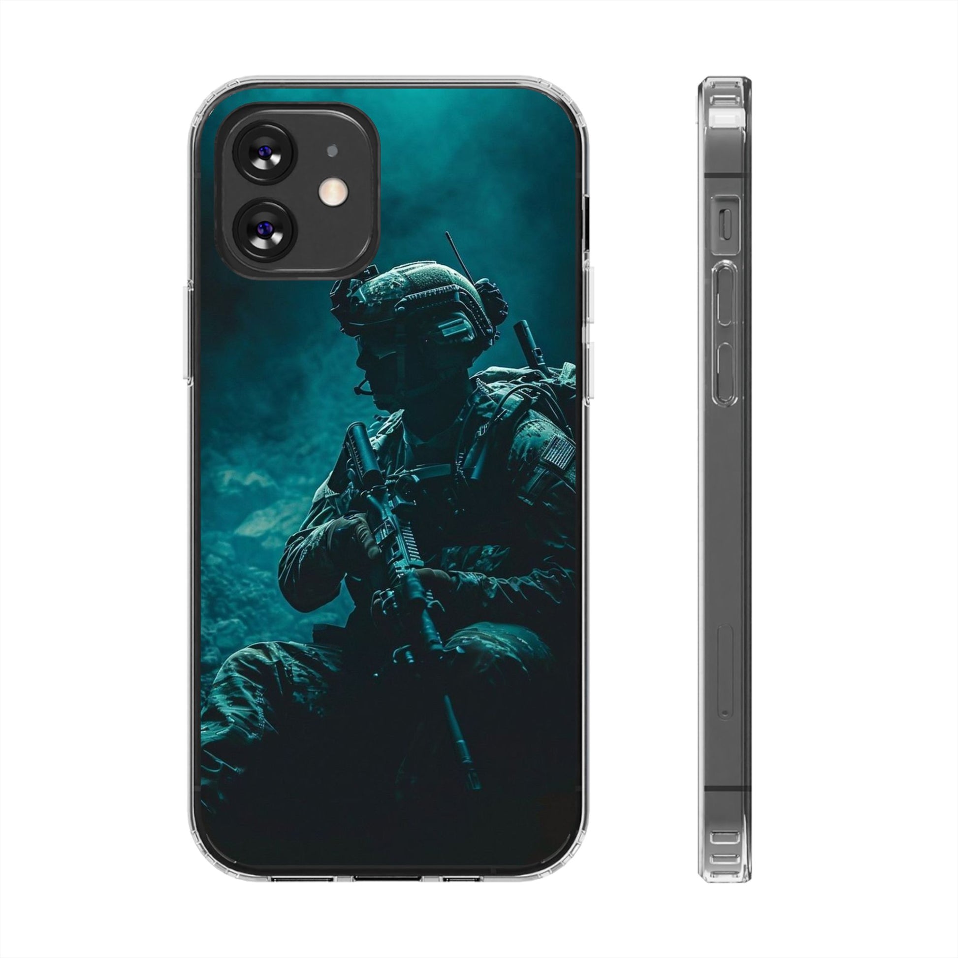 USA Military Inspired design Clear Phone Cases for Iphone and Samsung phones