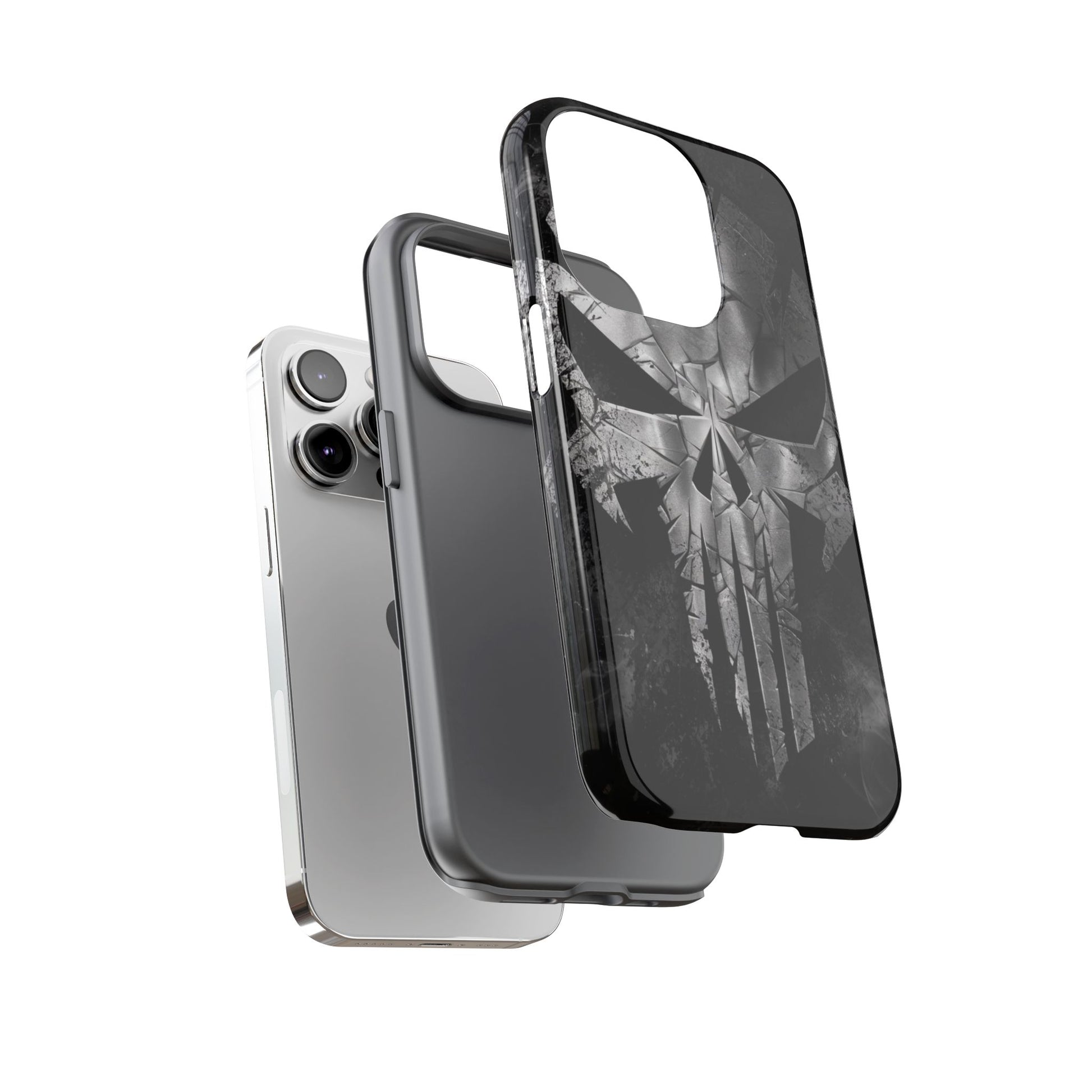The Punisher Logo Art Tough Cases for iPhones, Samsung, and Pixel