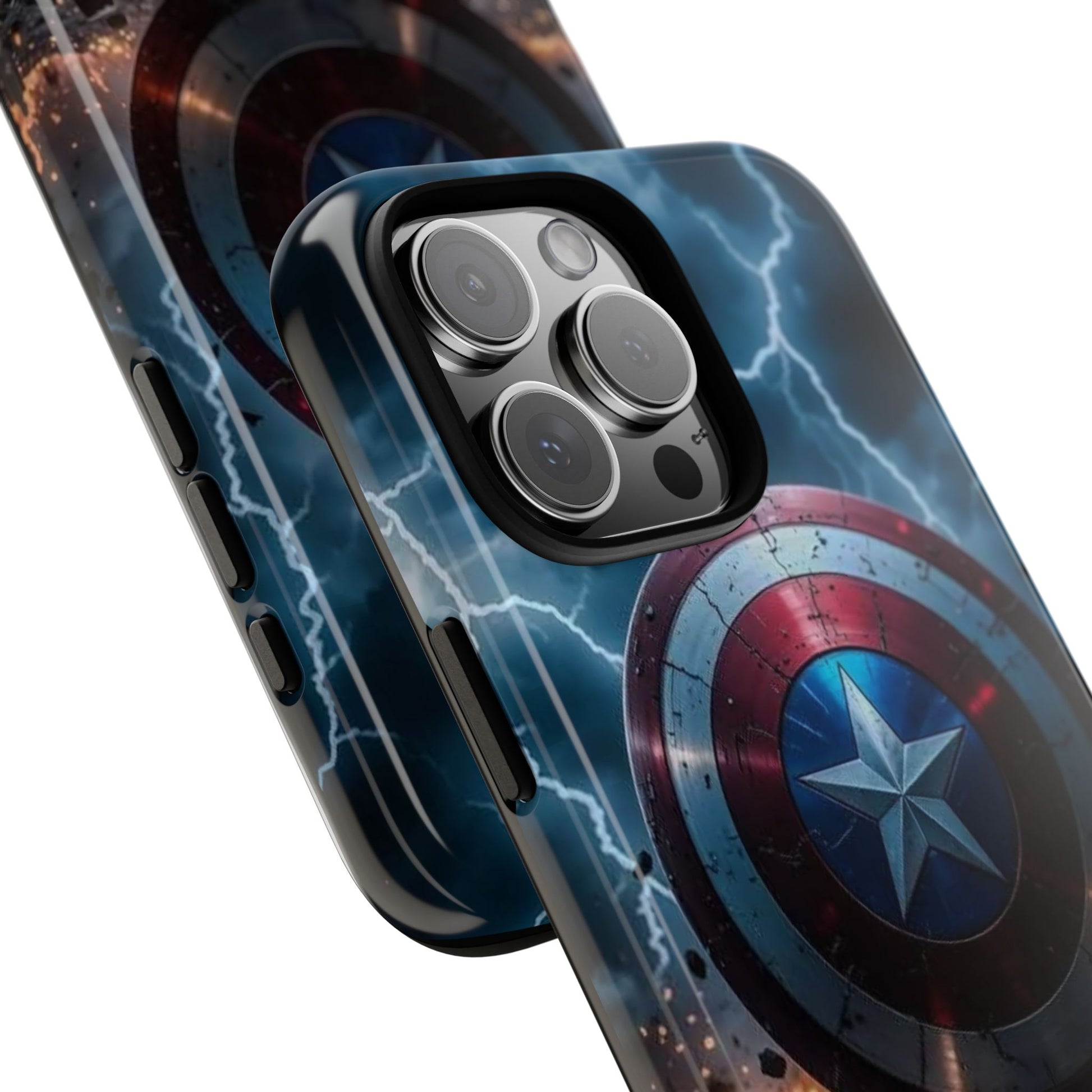 Captain America Shield Tough Cases for iPhones, Samsung, and Pixel